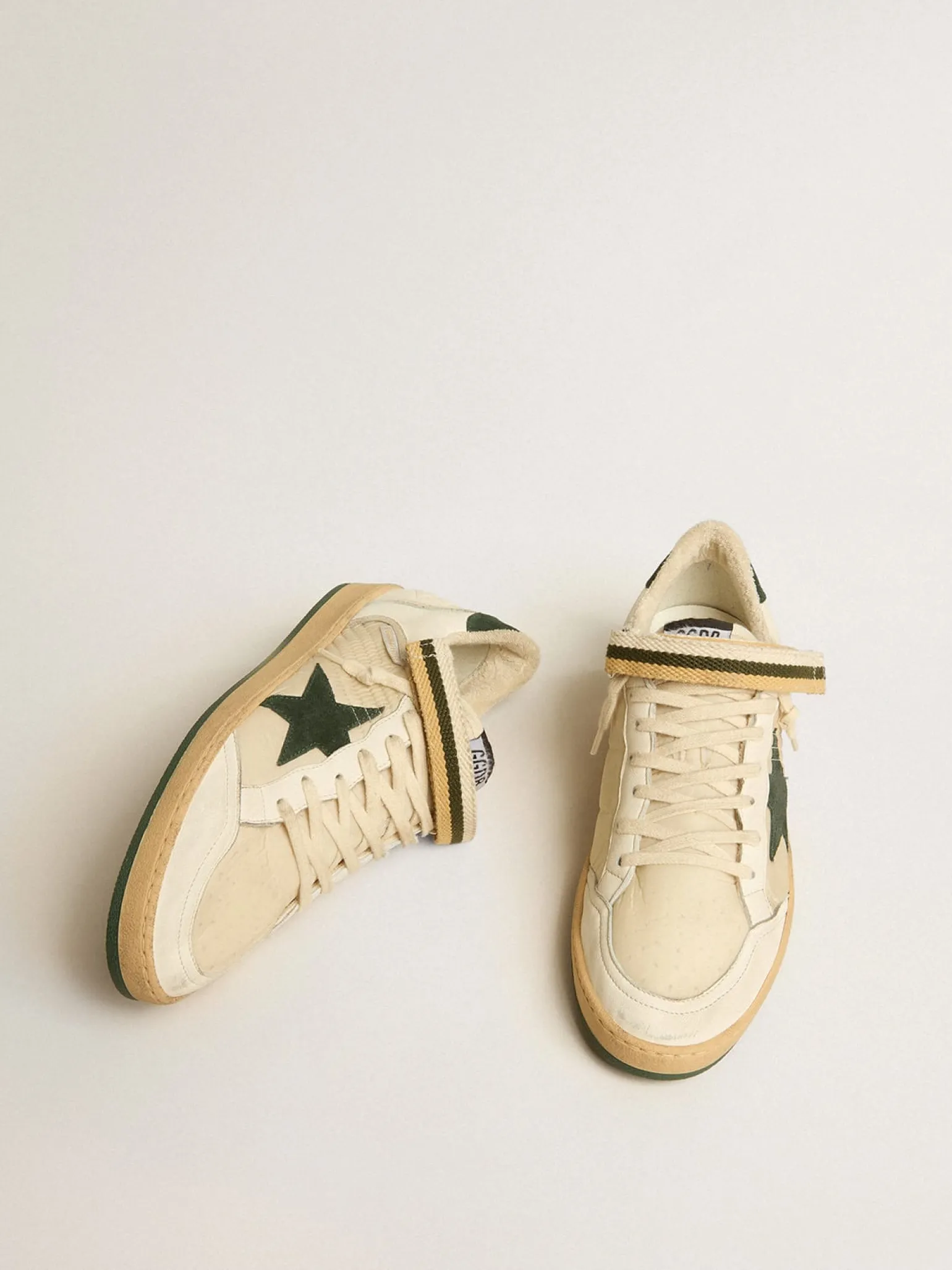 Discount Ball Star de náilon e napa com estrela e talão de suede verde Ball Star