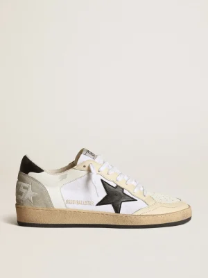 Cheap Ball Star feminino de lona e couro brancos com estrela preta MULHER Ball Star