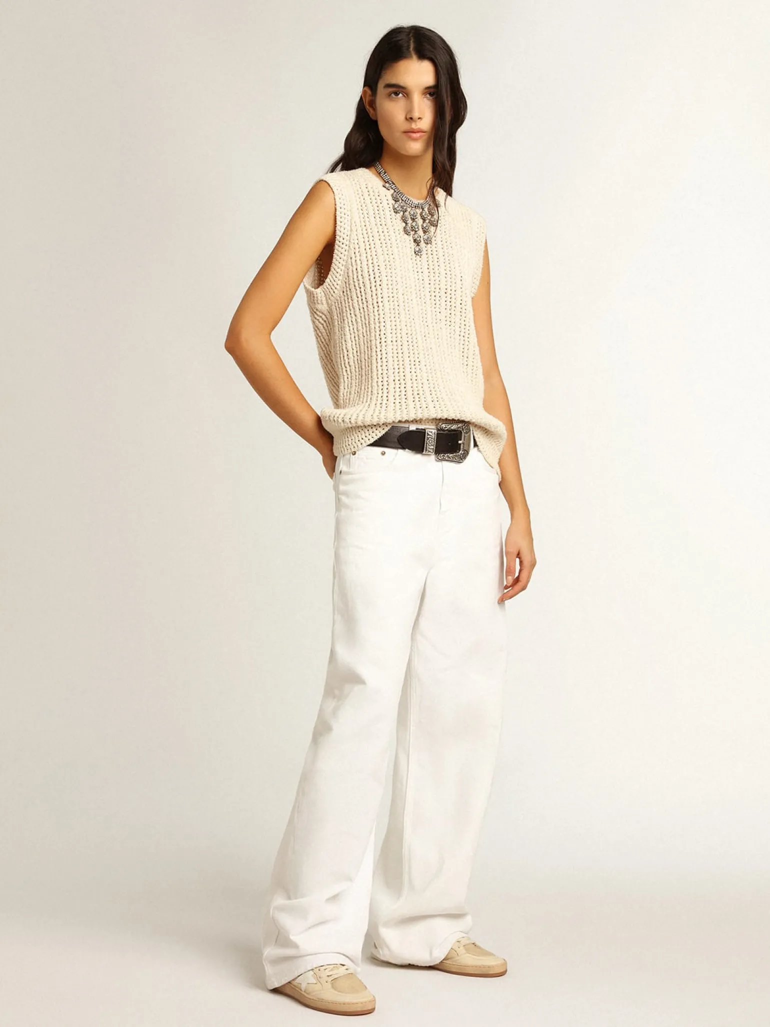Online Ball Star feminino de náilon branco leite com estrela e talão brancos MULHER Ball Star