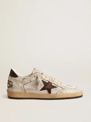 Clearance Ball Star LTD de couro na cor cru e tela branca com estrela marrom Ball Star