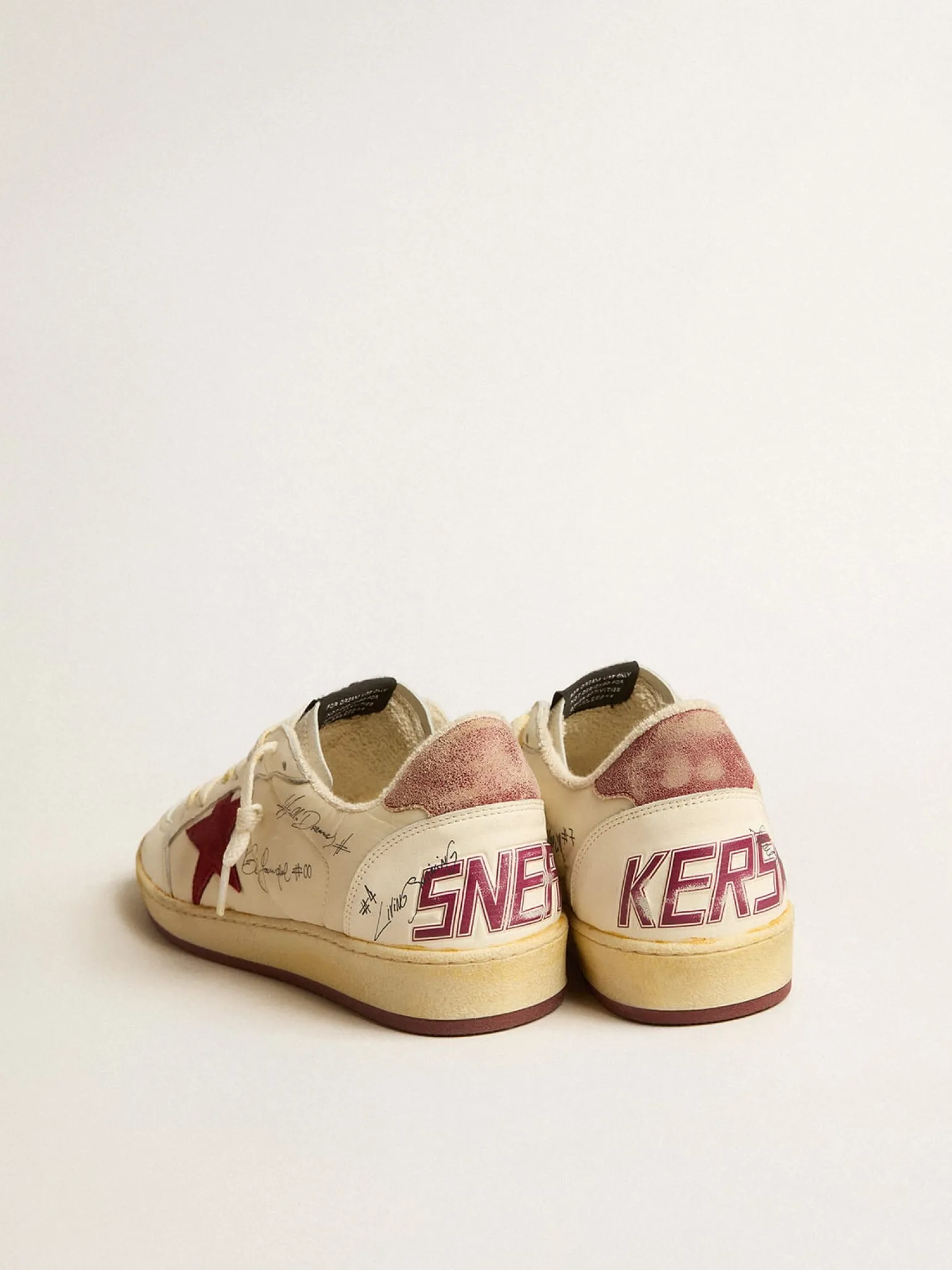Store Ball Star LTD de náilon com estrela de suede cor de romã e talão de couro Ball Star