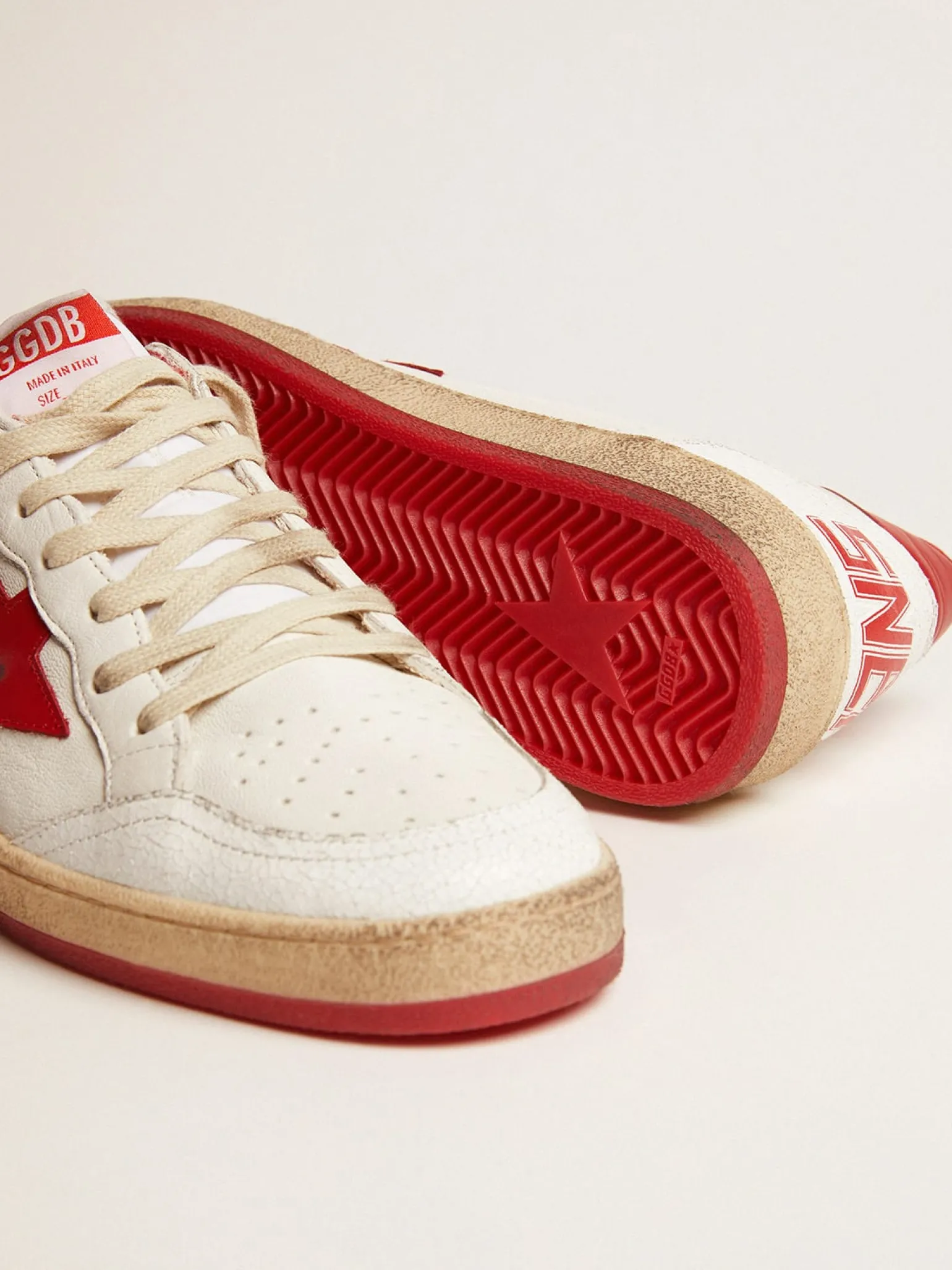 Outlet Ball Star masculino de couro branco Ball Star