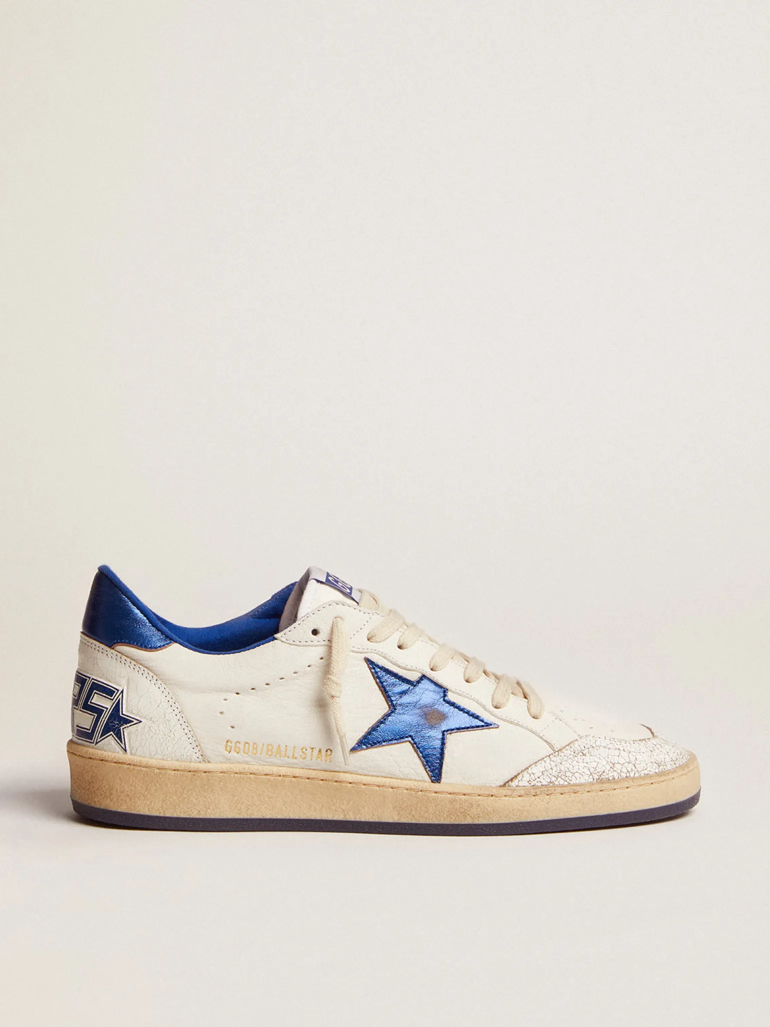 Shop Ball Star masculino de napa branca com estrela e talão azuis Ball Star
