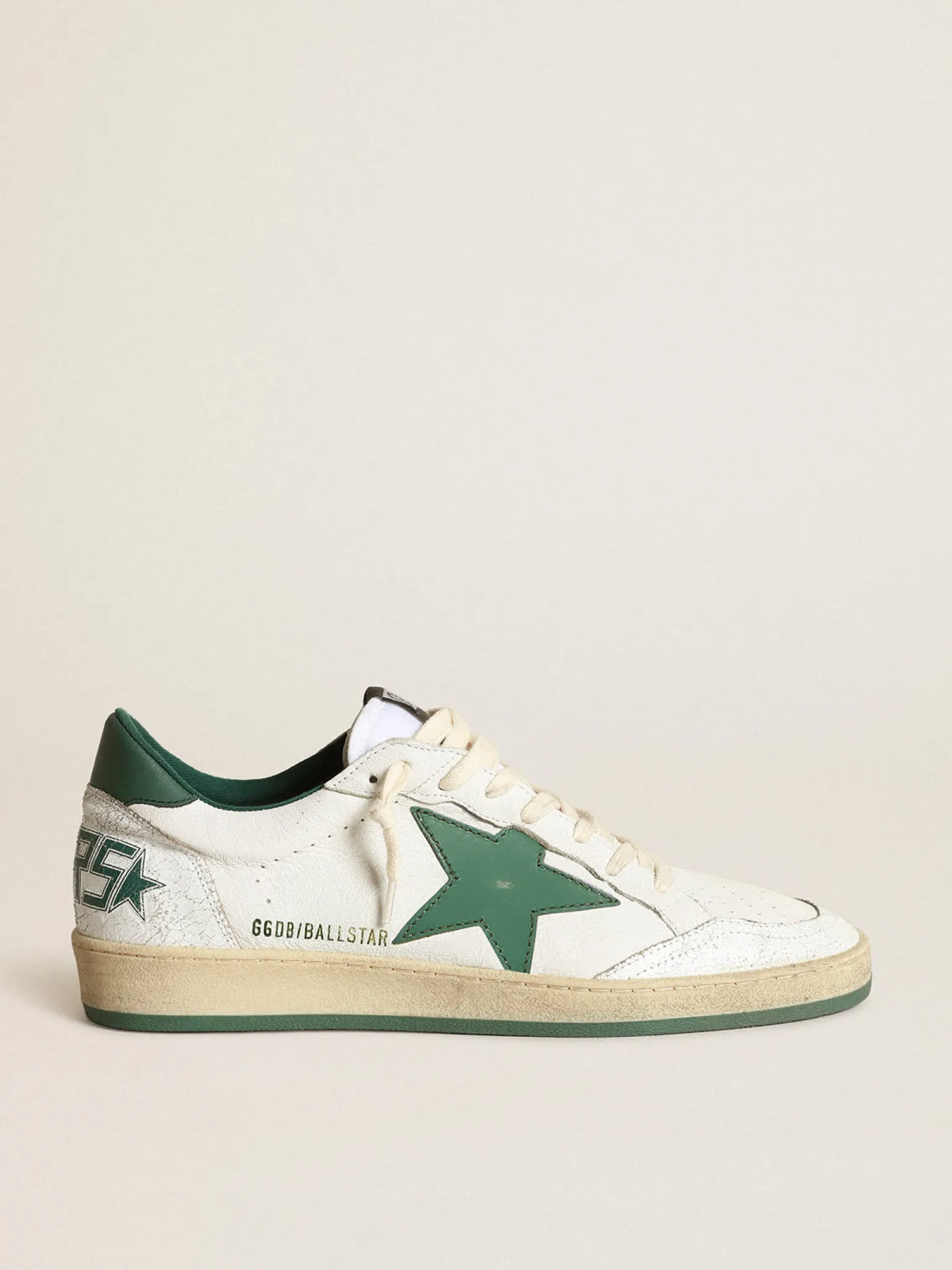 Flash Sale Ball Star masculino de napa branca com estrela verde Ball Star