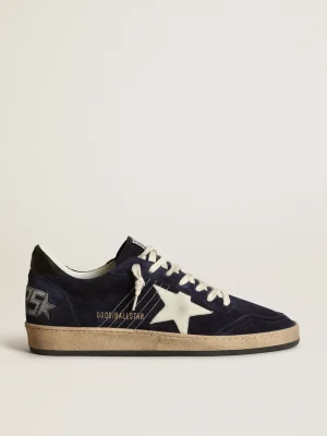 Clearance Ball Star masculino de suede azul-escuro com estrela branca de nubuk Ball Star