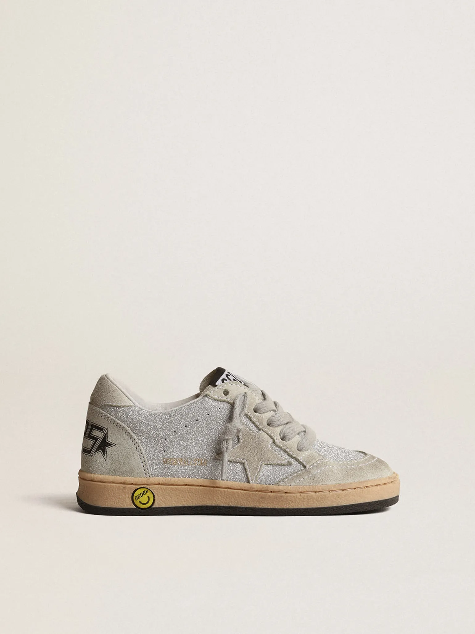 New Ball Star Young de glitter com inserções de suede cinza gelo Meninas (4-10 anos) | Meninos (4-10 anos)