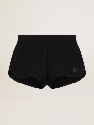 Flash Sale Bermuda feminina preta com estrela tom sobre tom MULHER Saias e Shorts