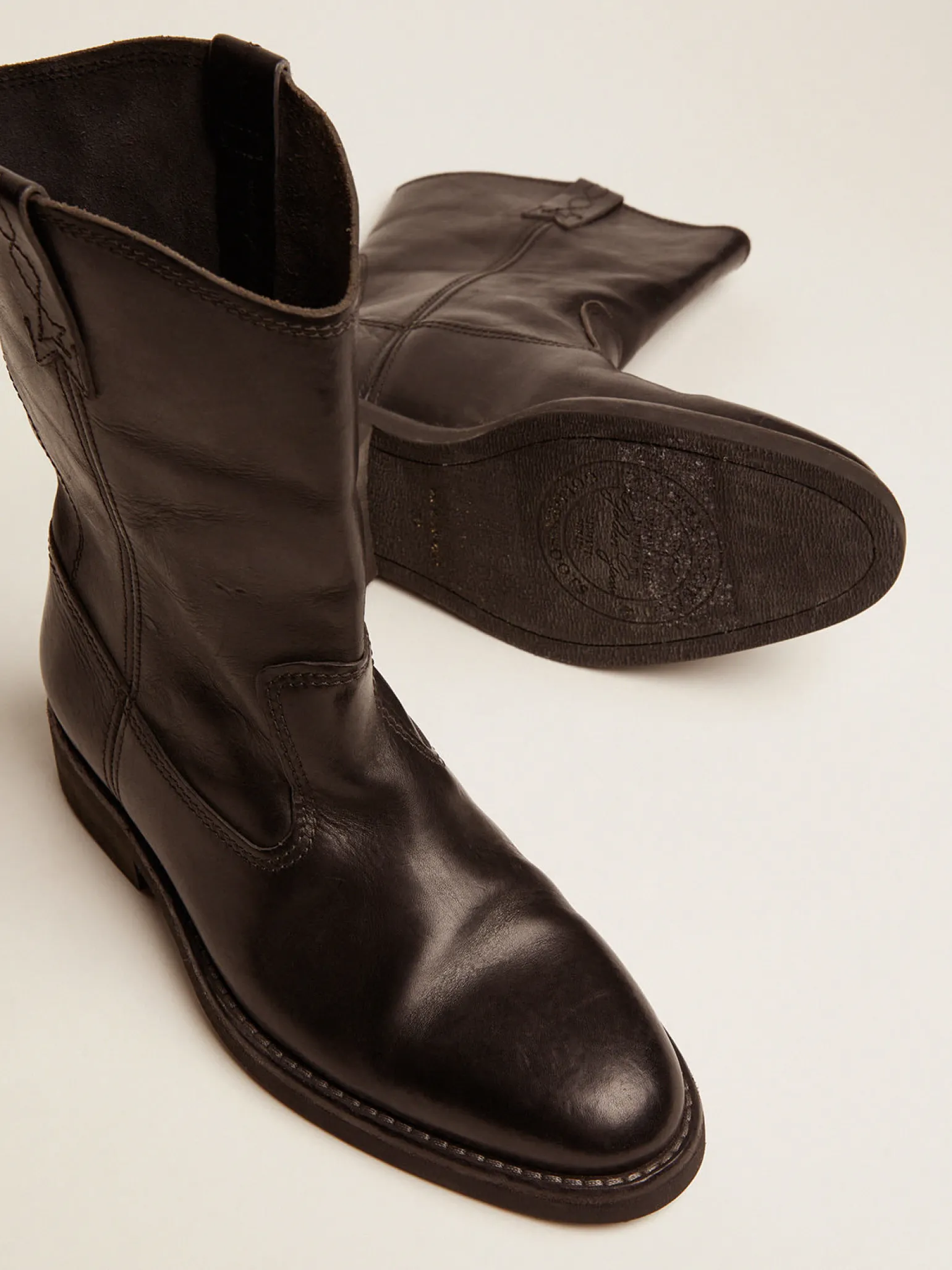 Flash Sale Biker de couro preto MULHER Botas