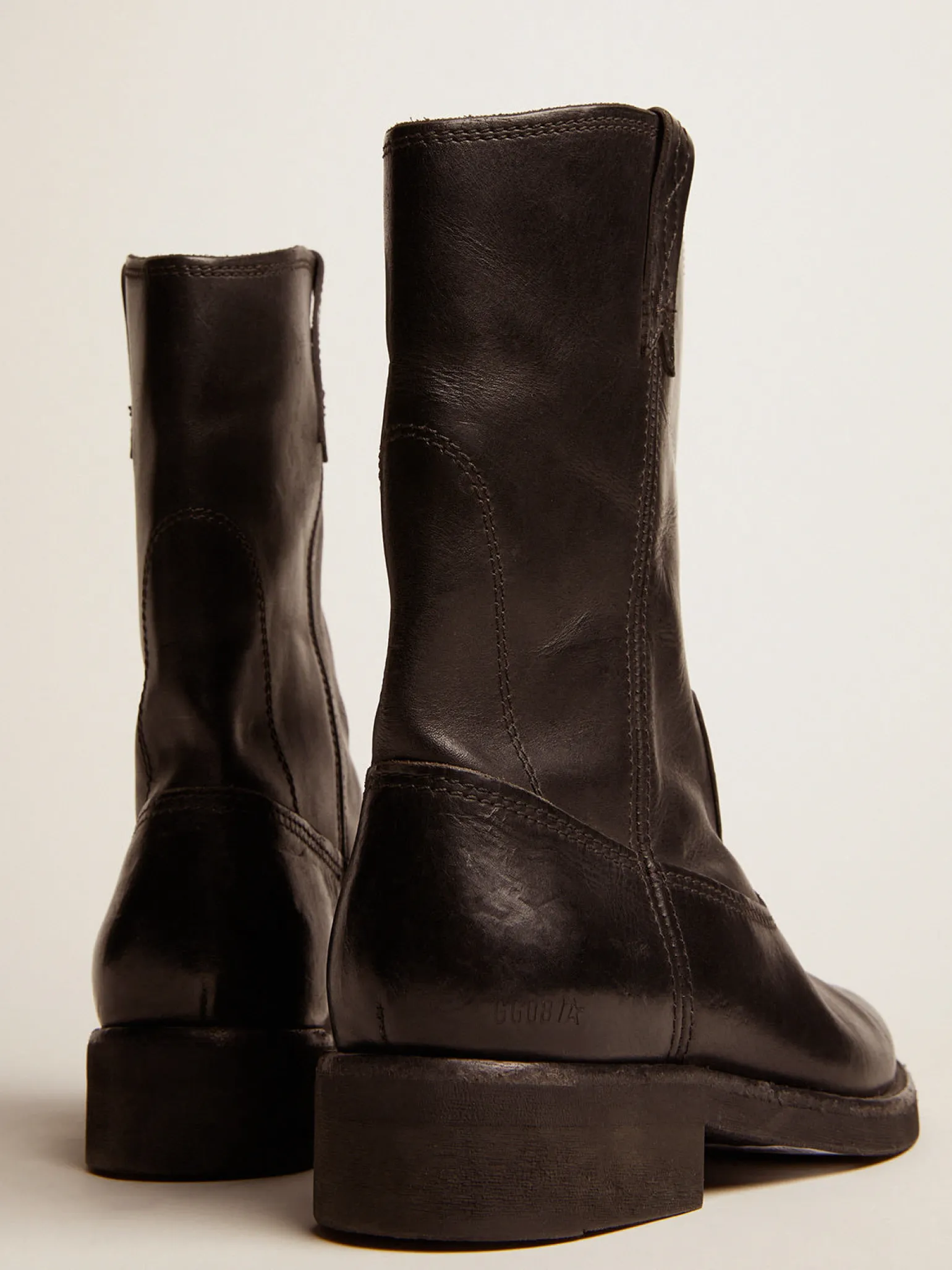Flash Sale Biker de couro preto MULHER Botas