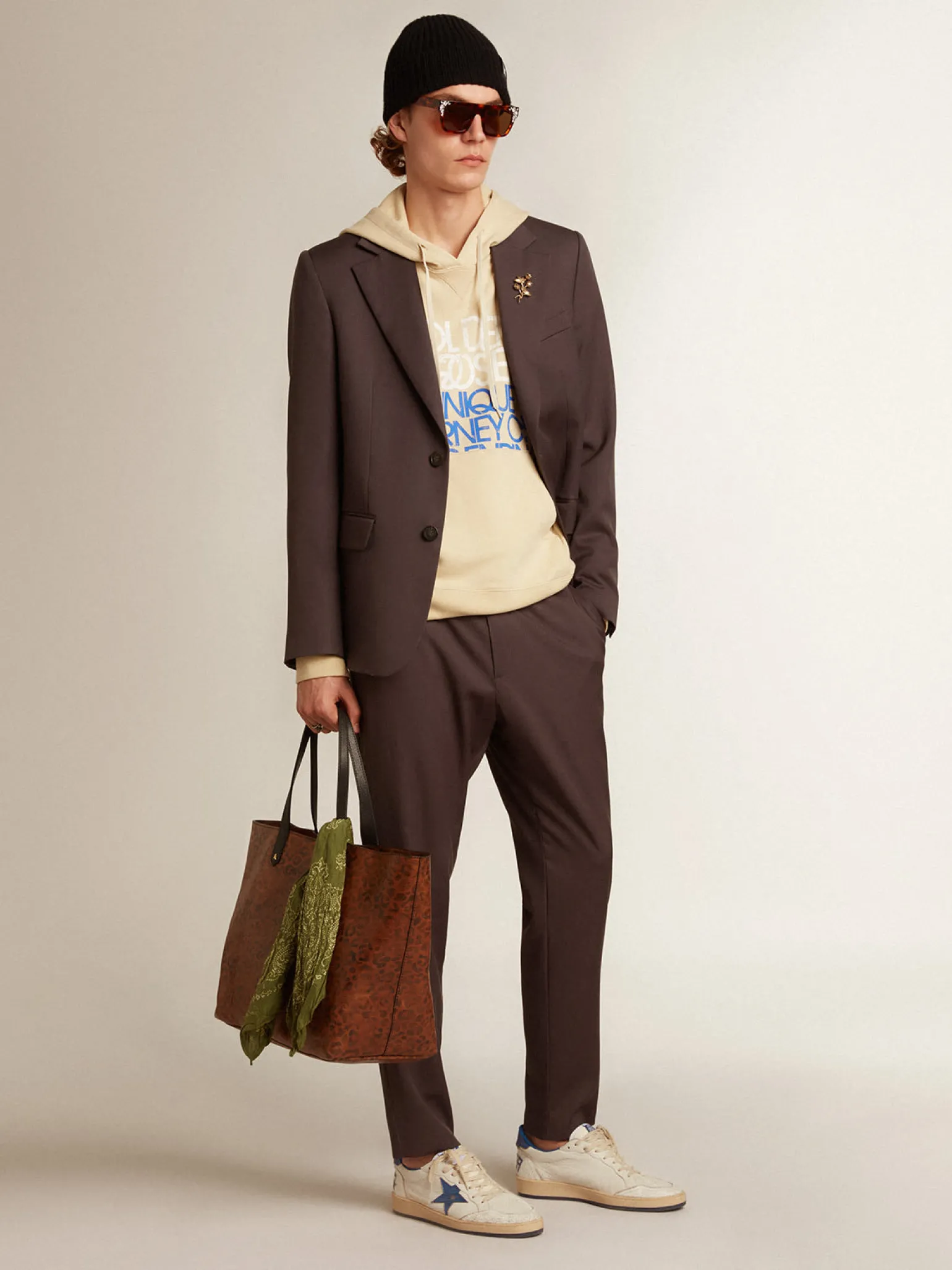 Best Blazer de abotoamento simples de lã cinza Blazers