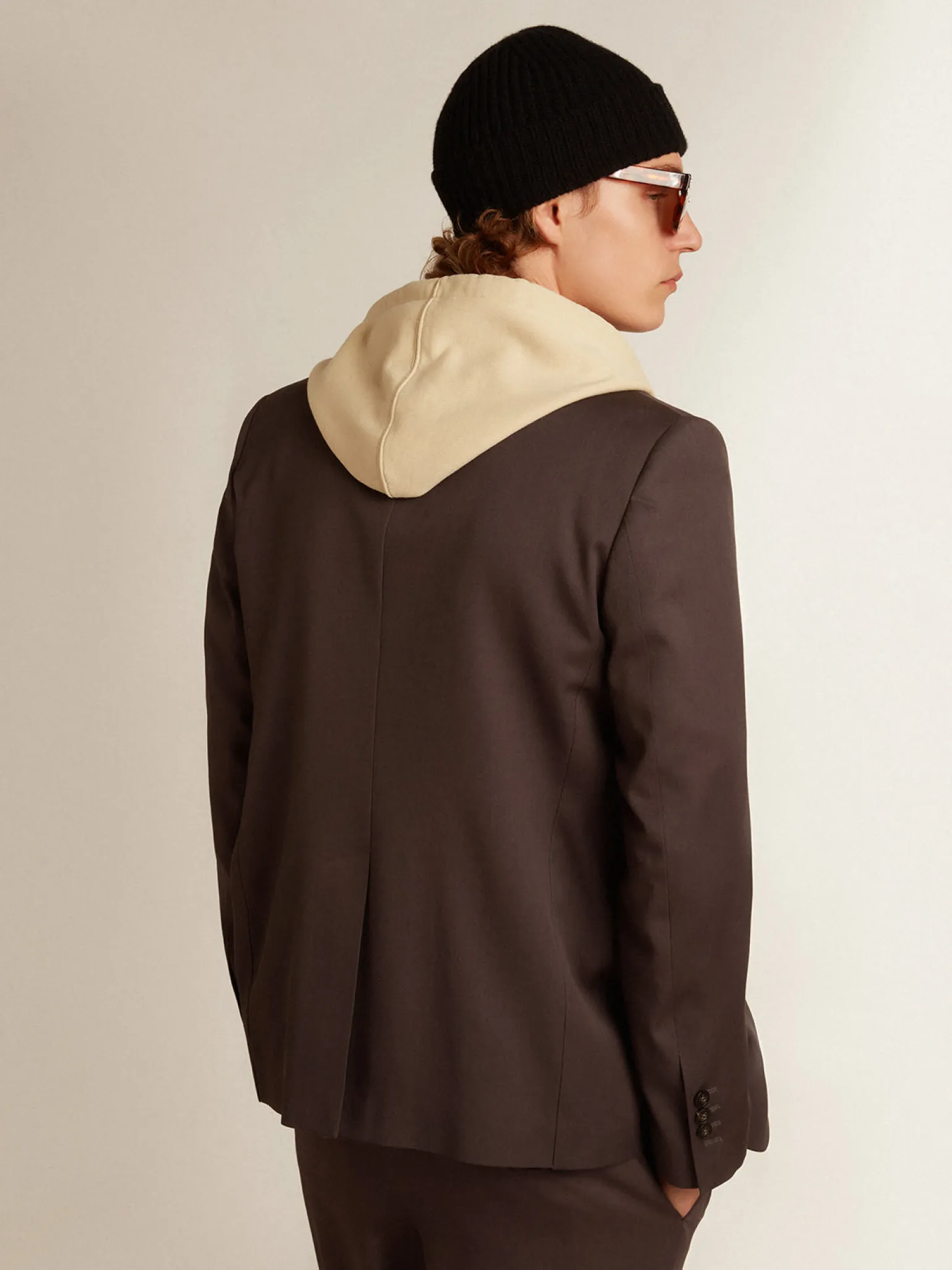 Best Blazer de abotoamento simples de lã cinza Blazers