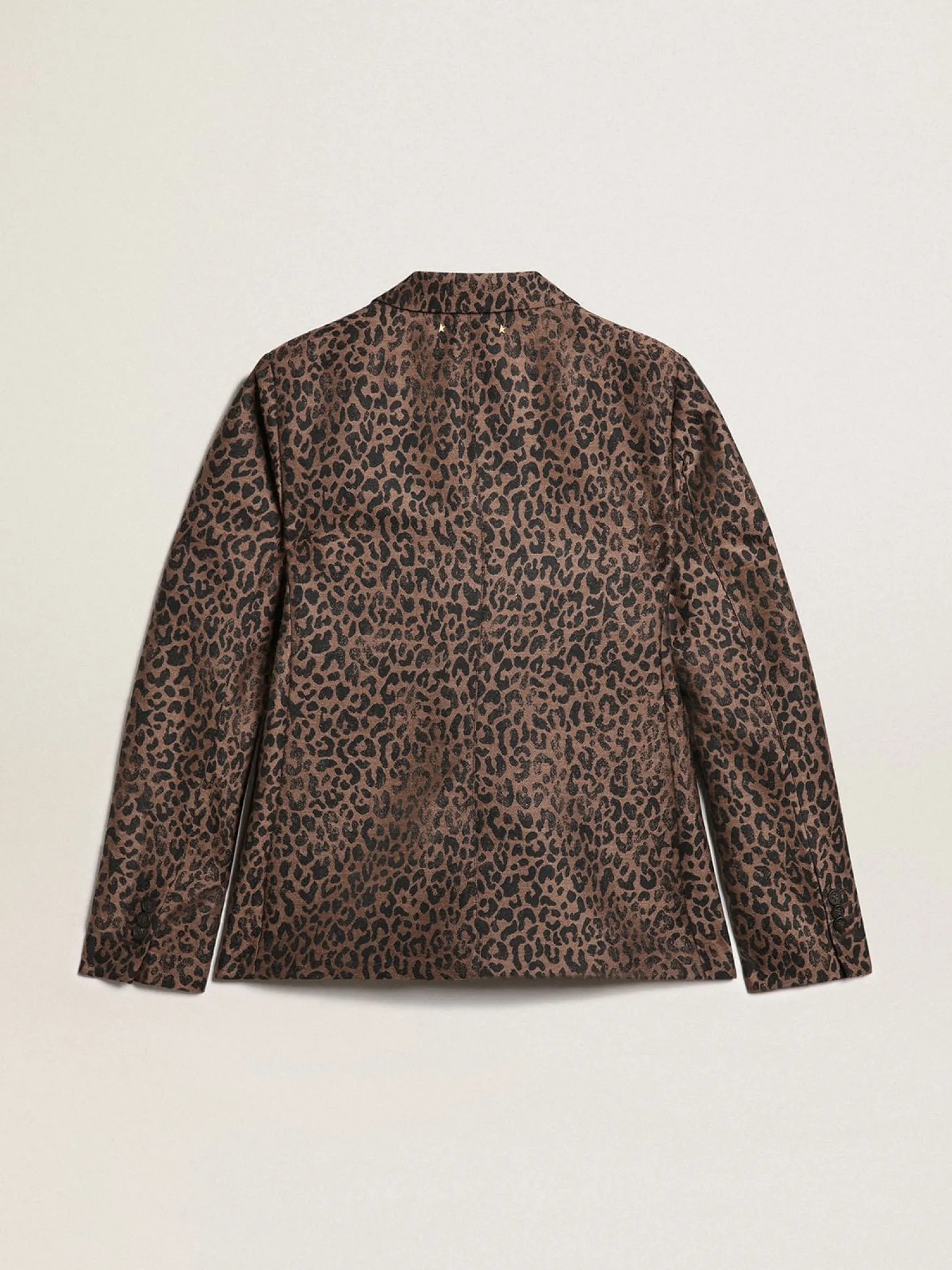 Shop Blazer de abotoamento simples Coleção Golden de lã com estampa animal print de jacquard MULHER Blazers
