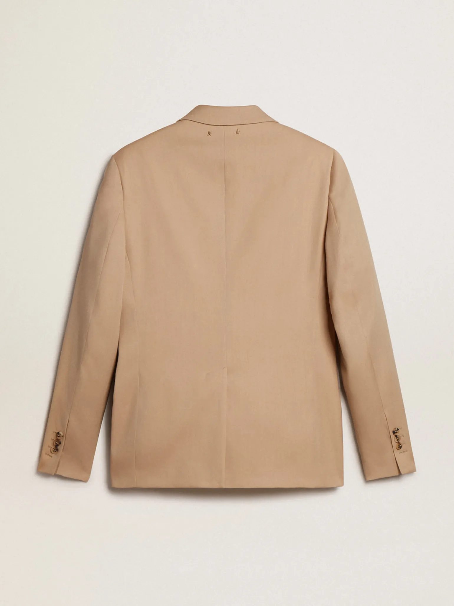 Fashion Blazer de abotoamento simples cor areia com botões de chifre Blazers
