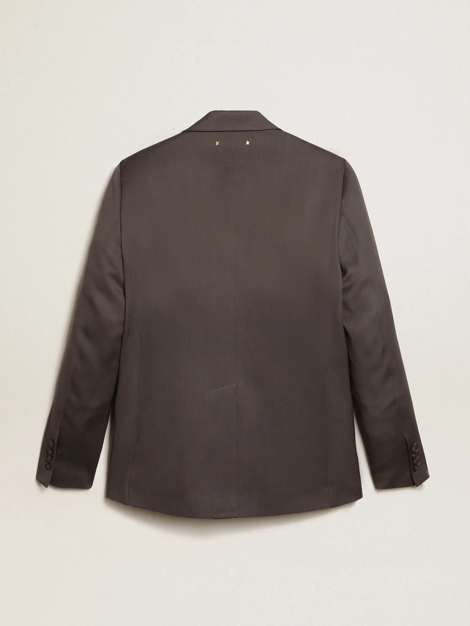 Best Blazer de abotoamento simples de lã cinza Blazers