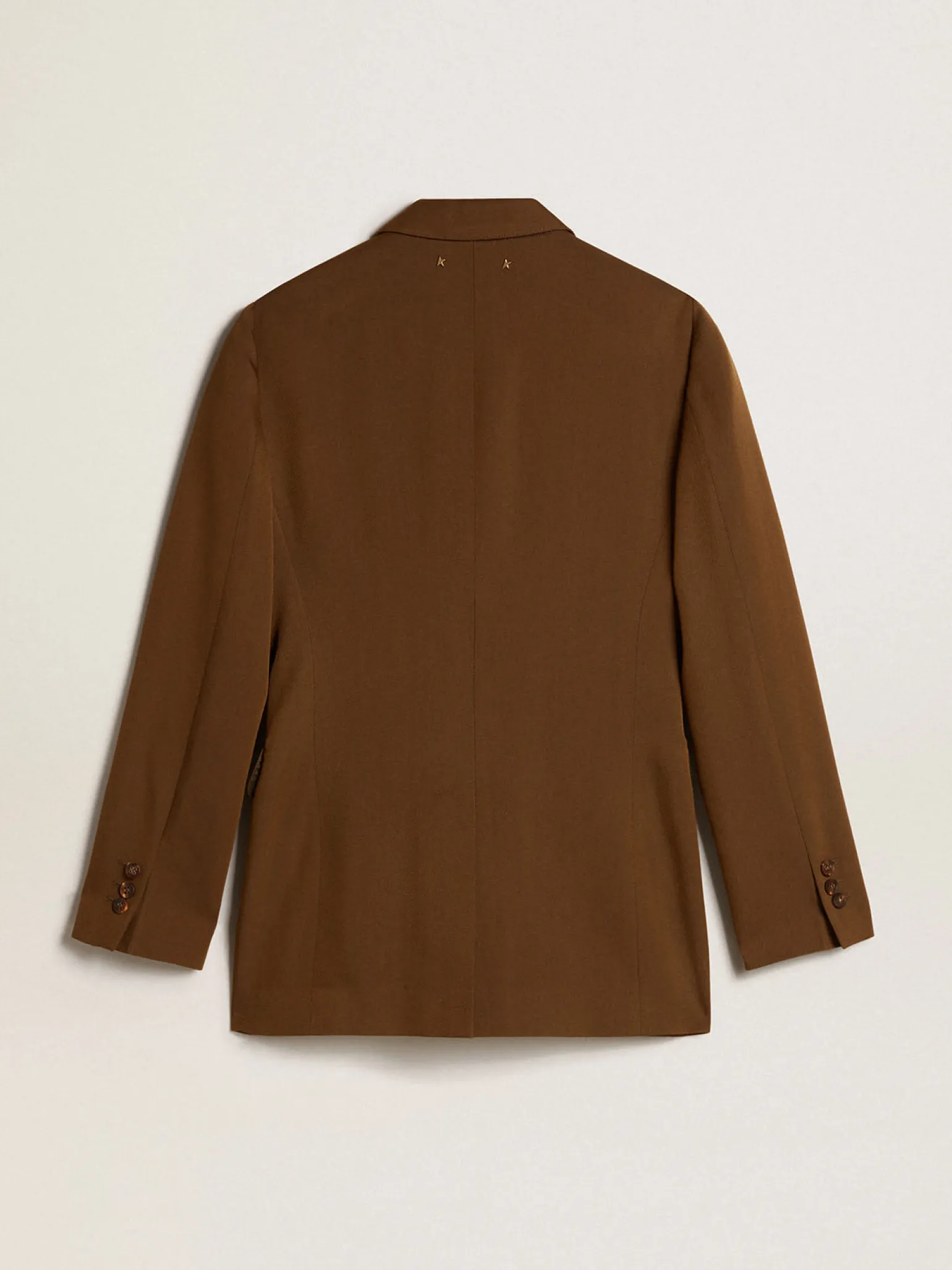 Discount Blazer de abotoamento simples de lã cor de faia com botões de chifre MULHER Casacos e blusões