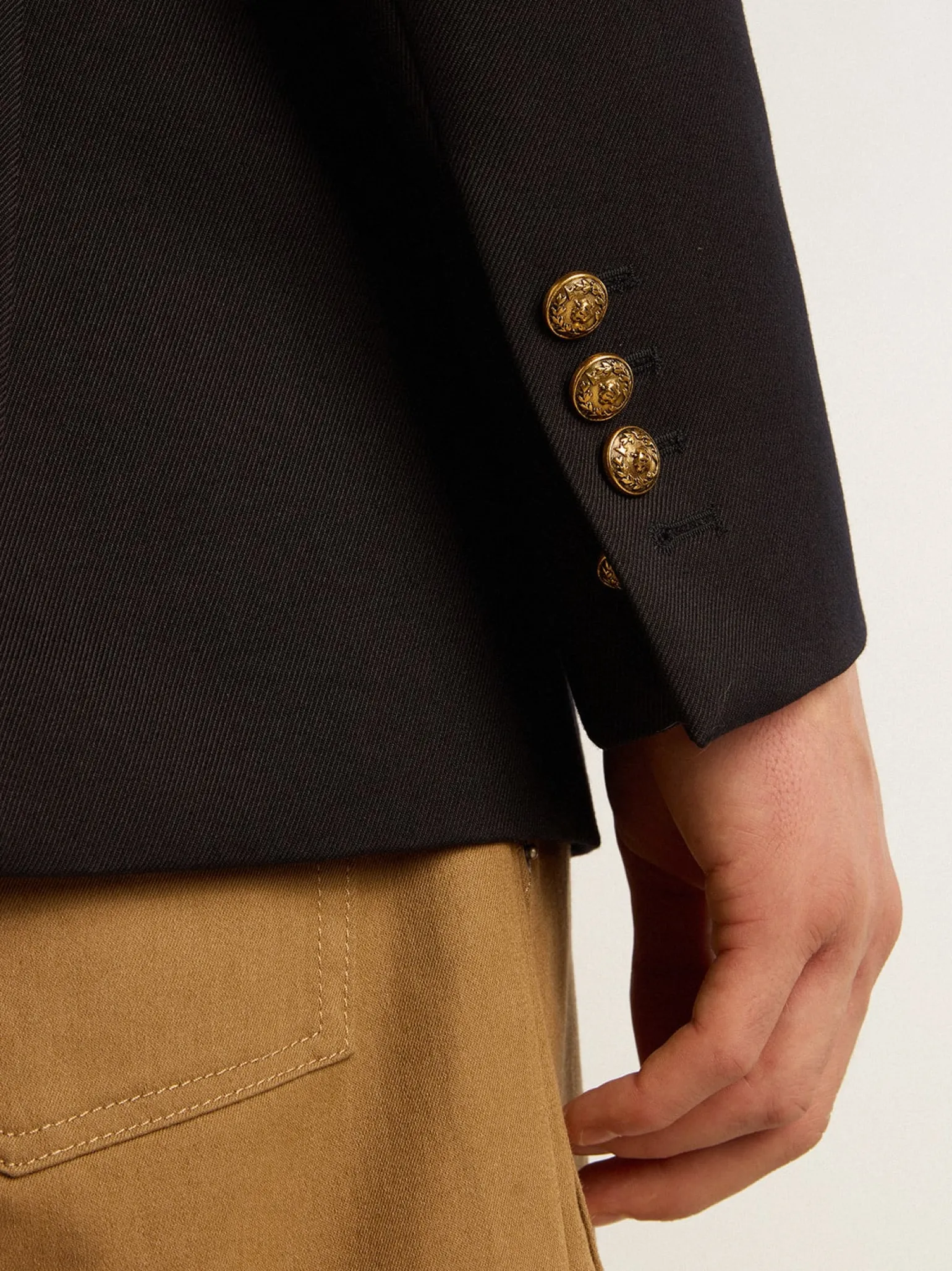 Sale Blazer masculino de abotoamento duplo azul-escuro Blazers