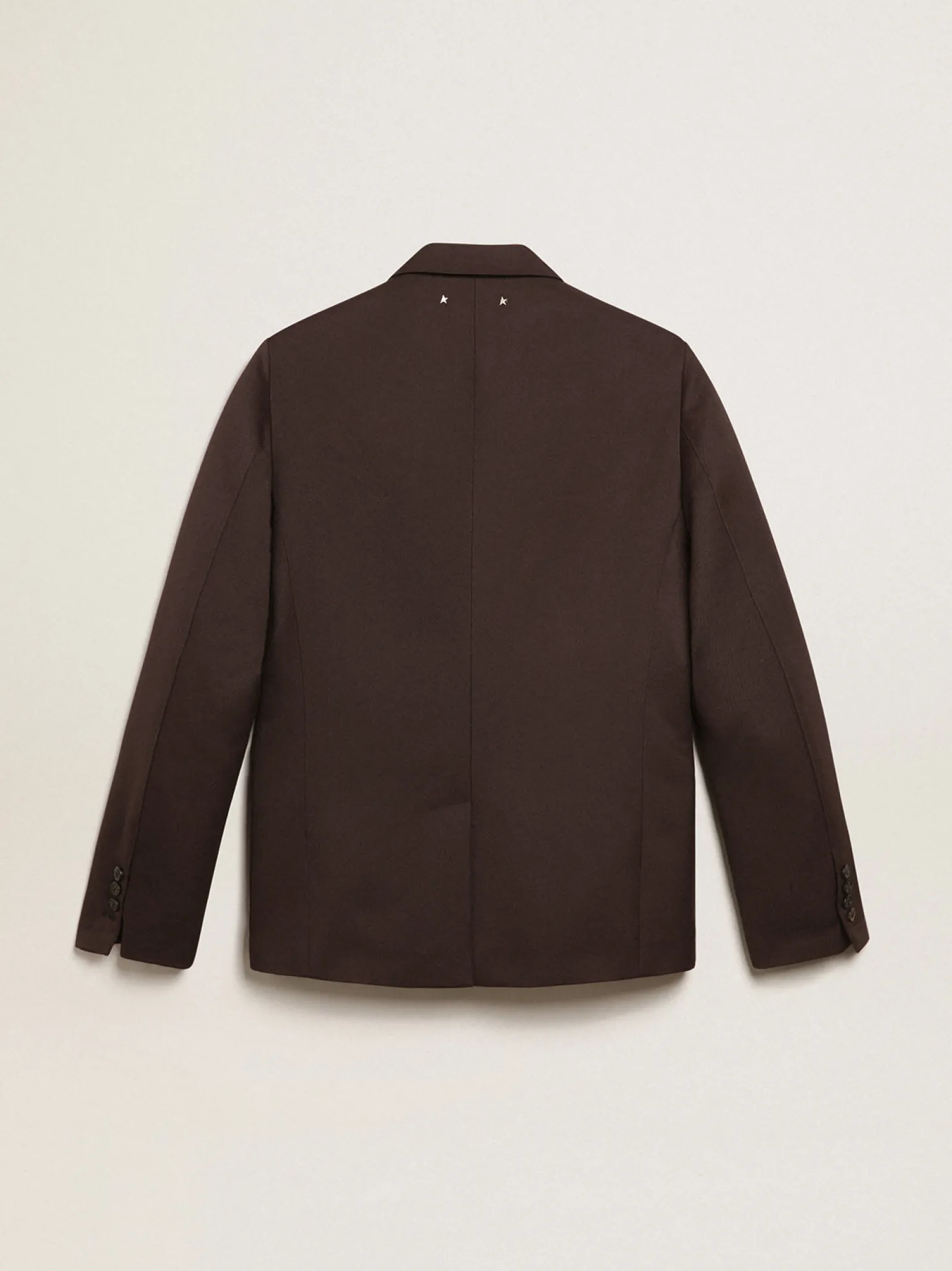 Sale Blazer masculino de abotoamento simples de gabardine de lã cor alcaçuz Blazers