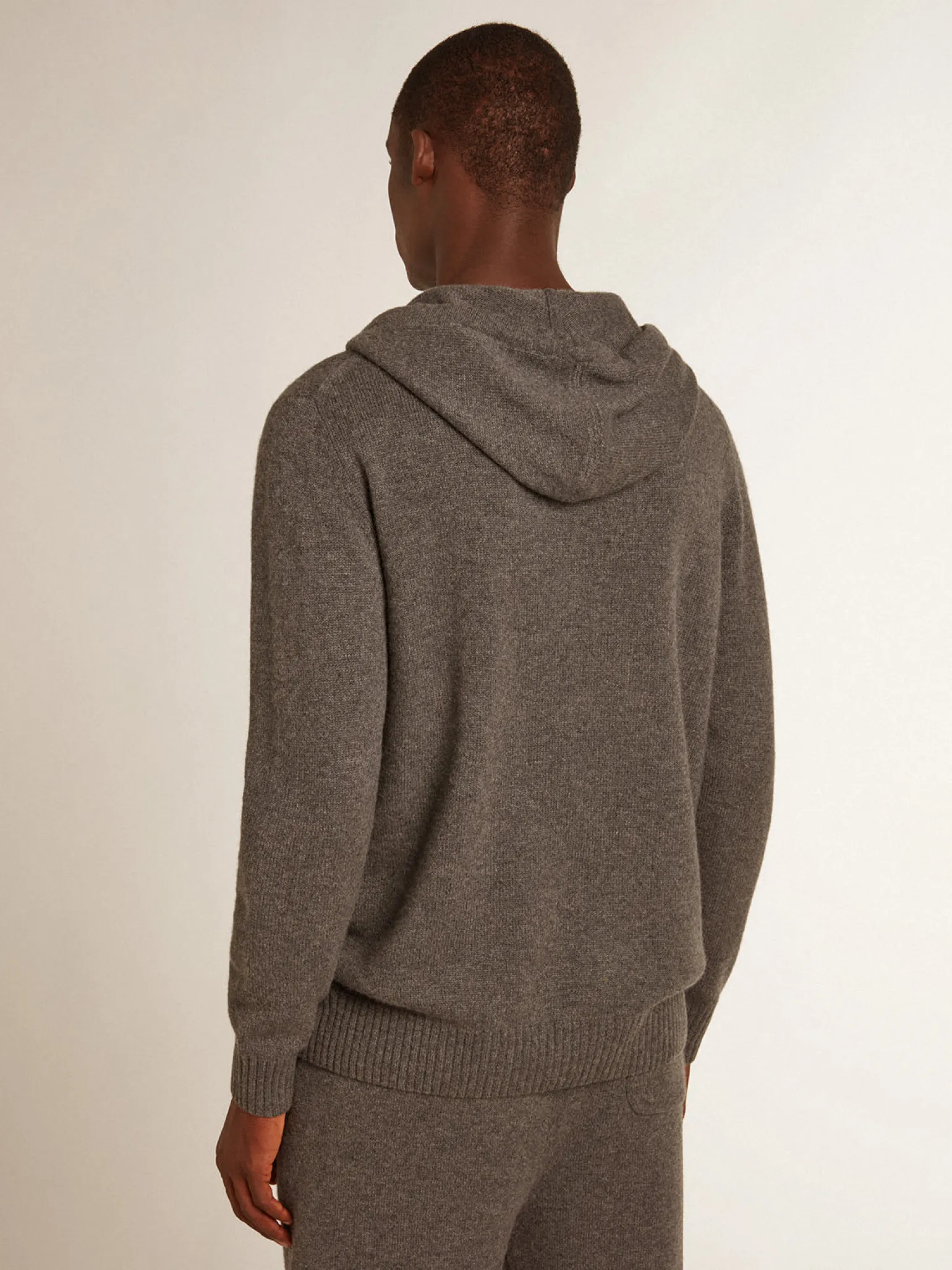 Store Blusa tipo moletom masculina cinza mescla misto caxemira com capuz Moletons