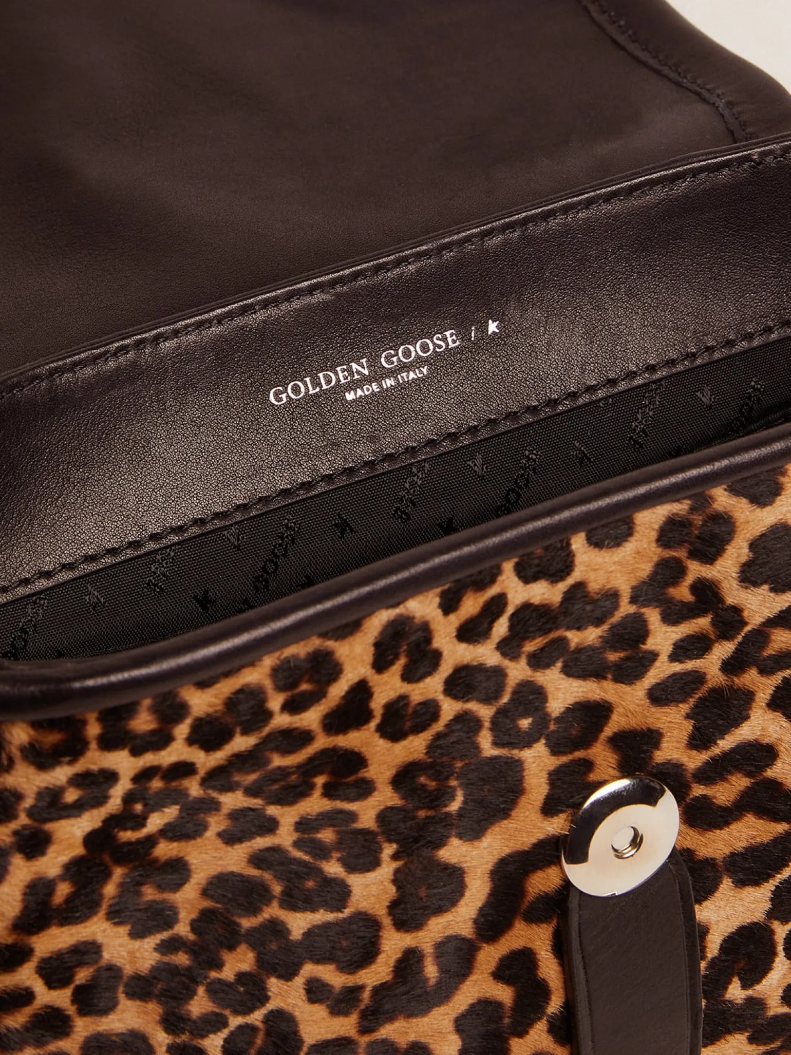 Store Bolsa Rodeo pequena de couro preto e couro cavalinho com estampa de leopardo MULHER Bolsas tiracolo