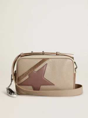Clearance Bolsa Star feminina grande de couro martelado branco sujo MULHER Bolsas tiracolo