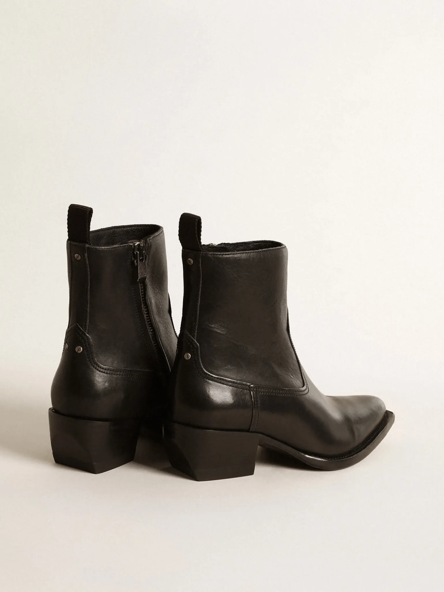 Hot Botas Debbie femininas de couro preto MULHER Botas