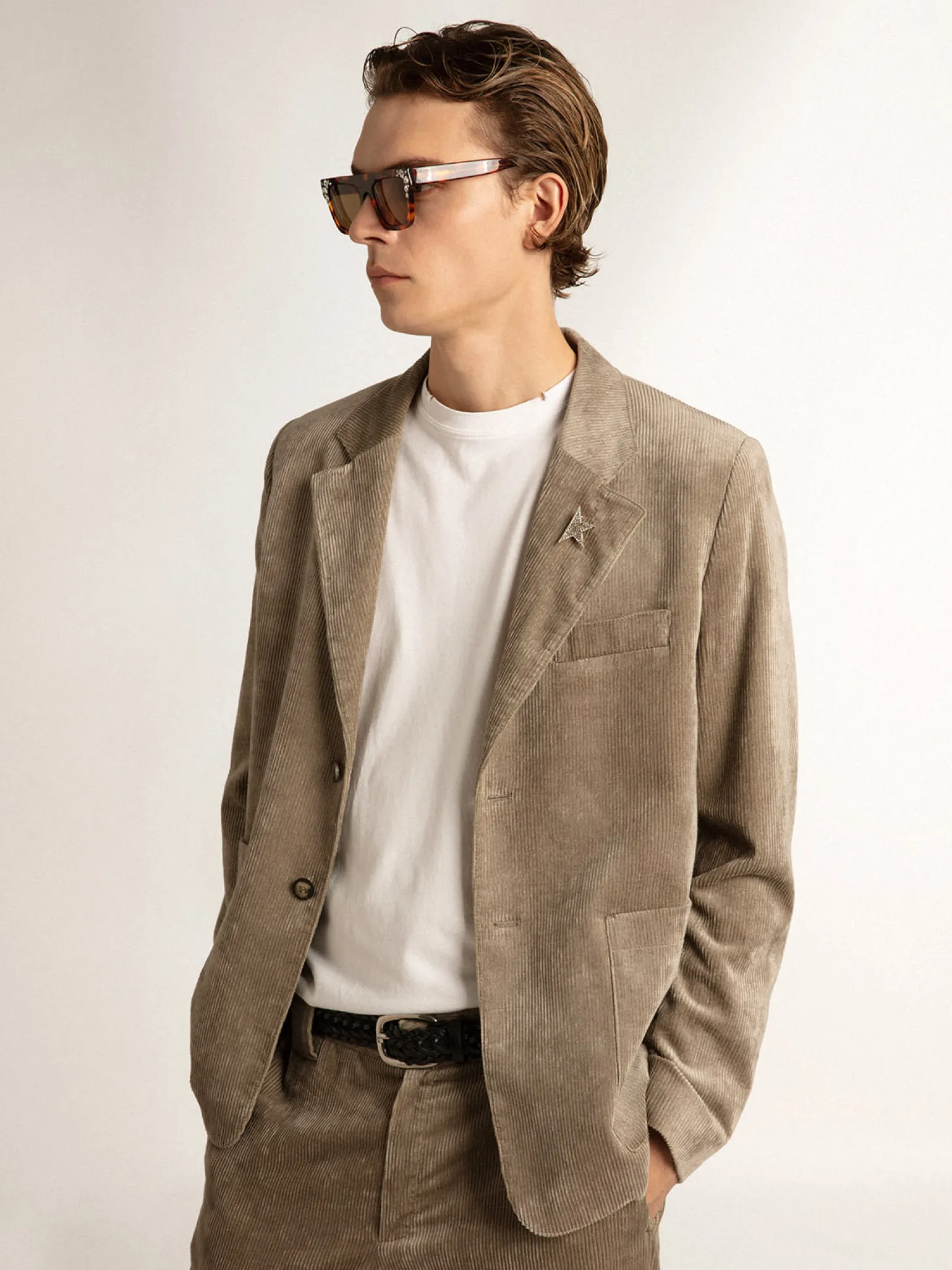 Sale Boxy-fit single-breasted blazer in cotton Blazers