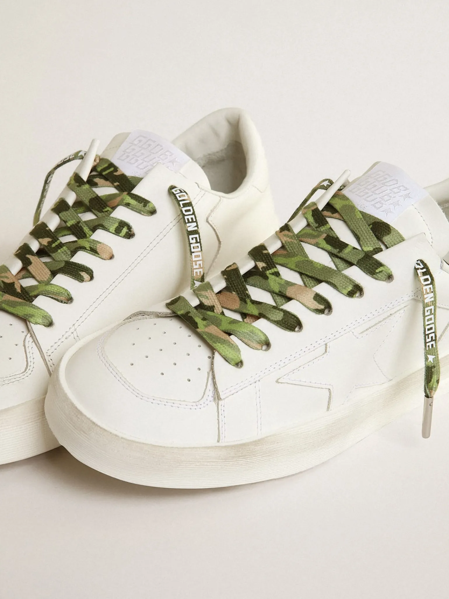 Best Sale Cadarços camuflagem verdes com logo branco em contraste MULHER Cadarços | Cadarços