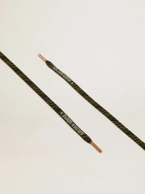 Cheap Cadarços com estampa de zebra verde e preto com logo prateado em contraste MULHER Cadarços | Cadarços
