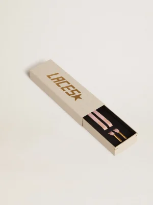 Flash Sale Cadarços de algodão rosa antigo com logo dourado em contraste MULHER Cadarços | Cadarços