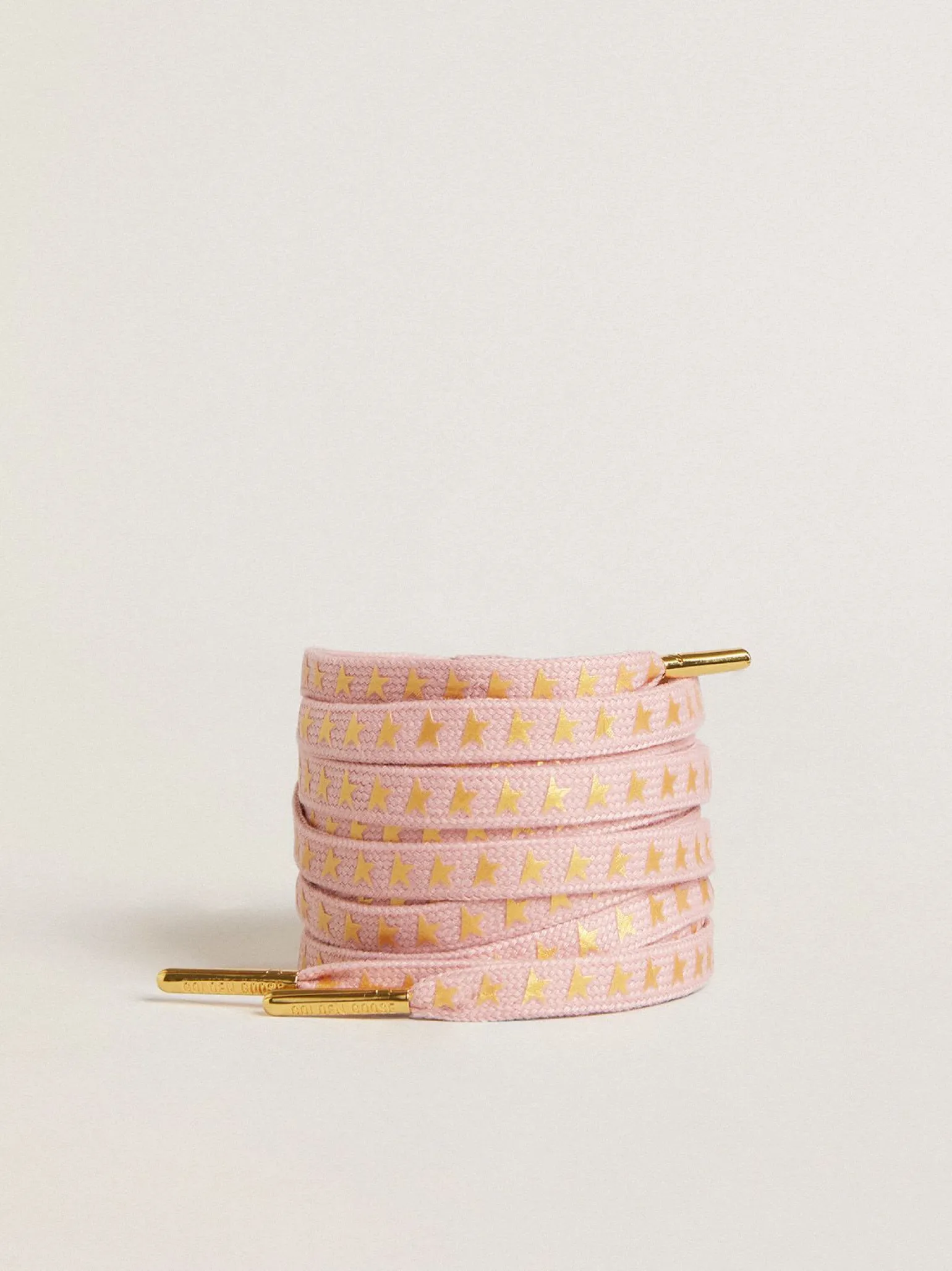 Store Cadarços rosa antigo com estrelas douradas em contraste MULHER Cadarços | Cadarços