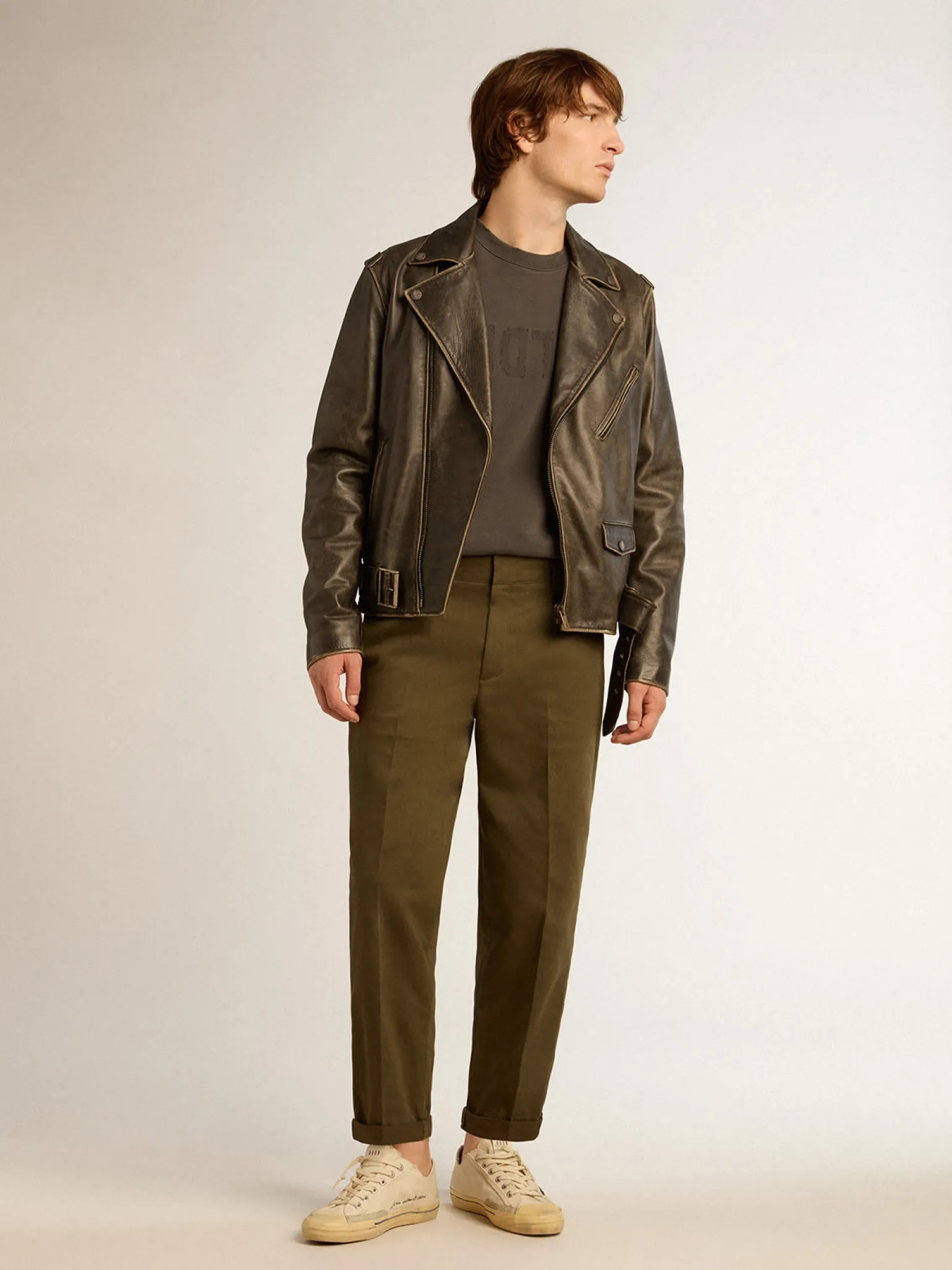 Online Calça chino Golden Collection verde militar Jeans e calças