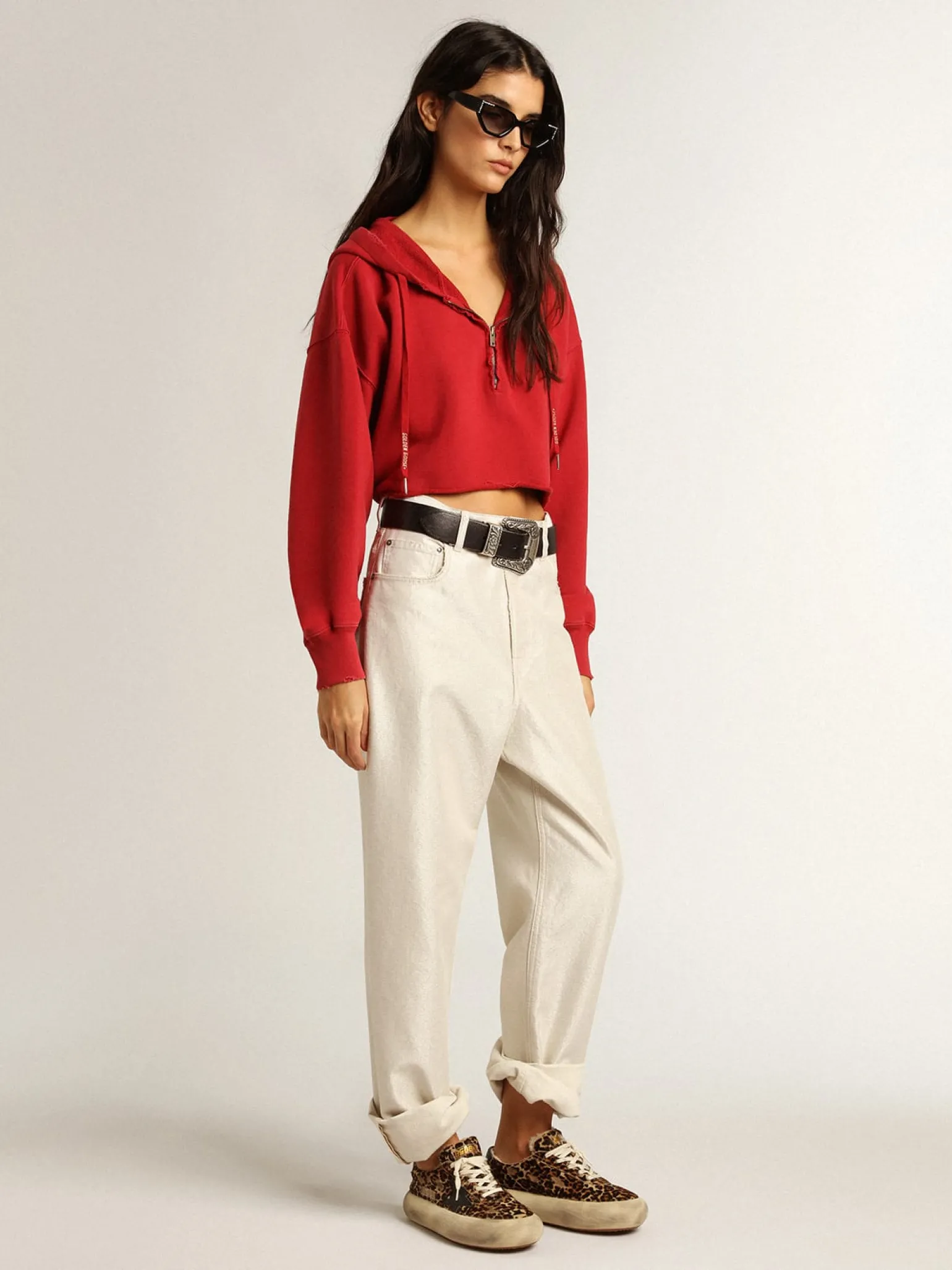Sale Calça de brim branco dourado MULHER Jeans e calças