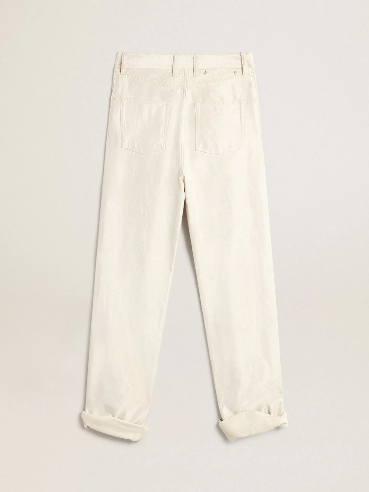 Sale Calça de brim branco dourado MULHER Jeans e calças