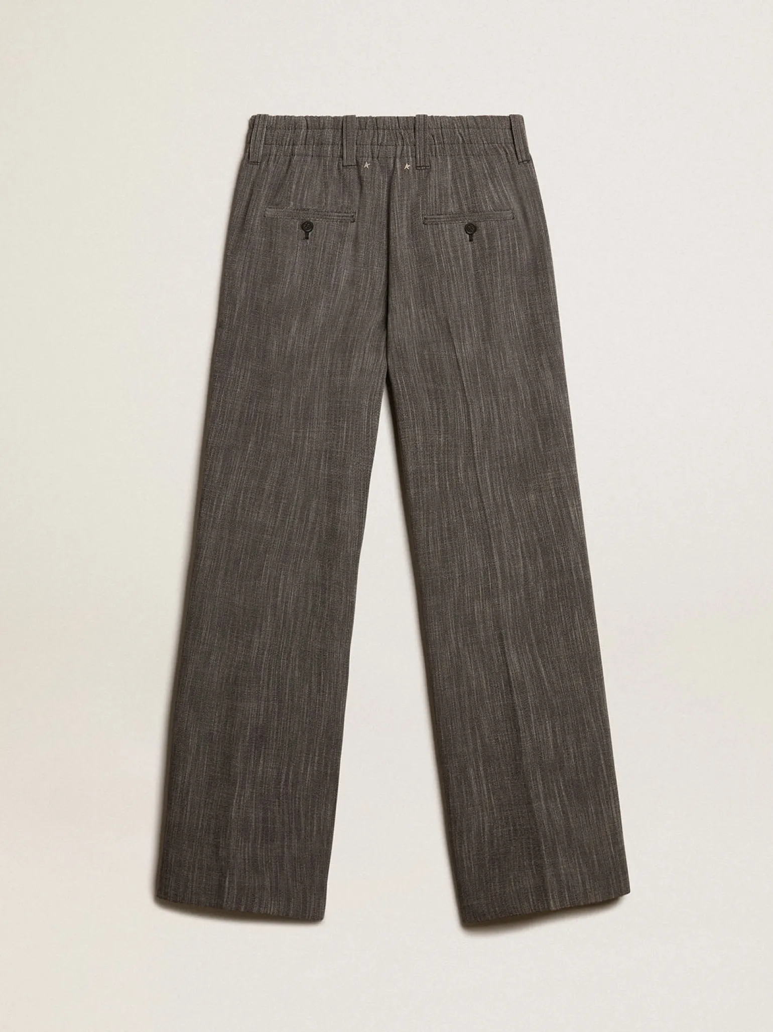 Best Calça de cintura alta feminina em mistura de lã melange cinza MULHER Jeans e calças
