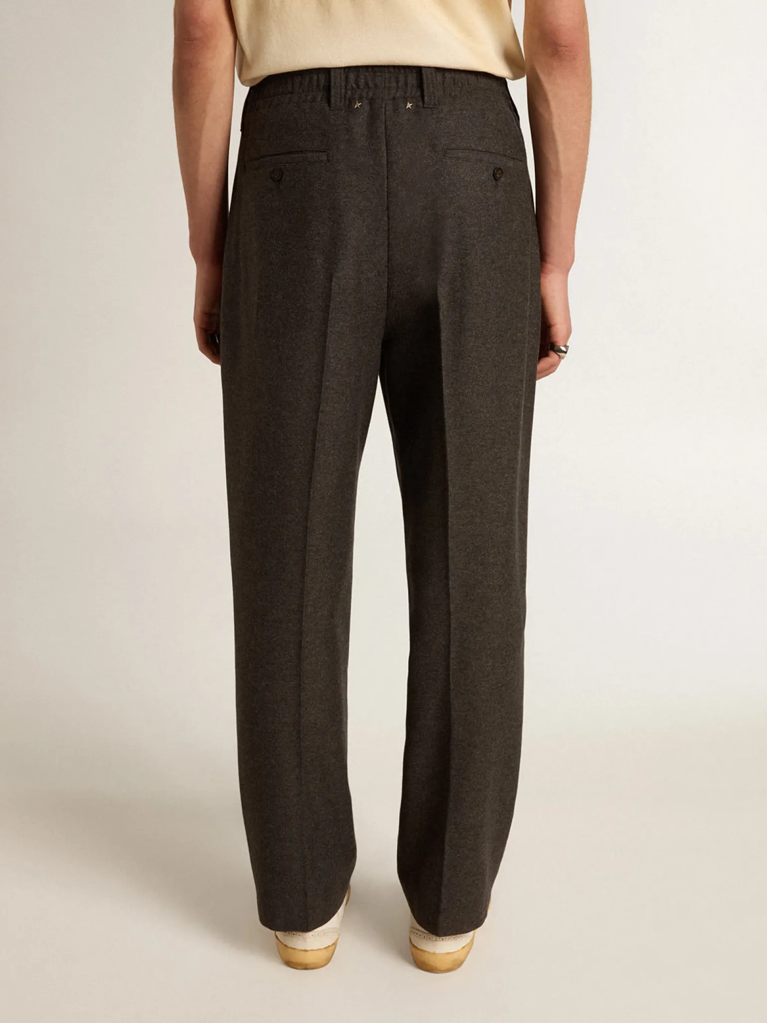 Cheap Calça de flanela de lã cinza escuro Jeans e calças