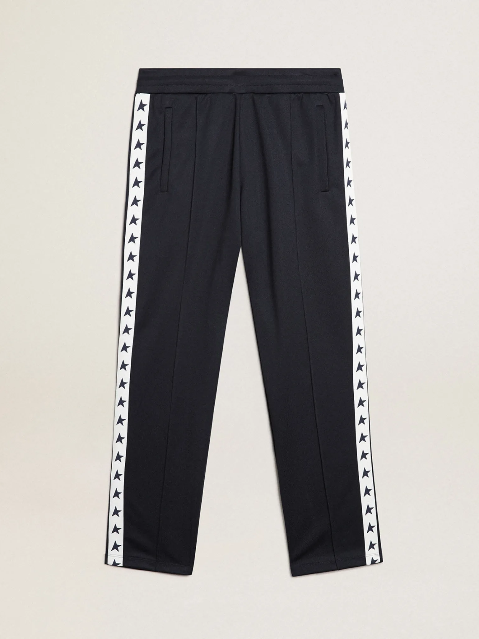 Best Sale Calça de jogging azul-escura com fita e estrelas em contraste Jeans e calças
