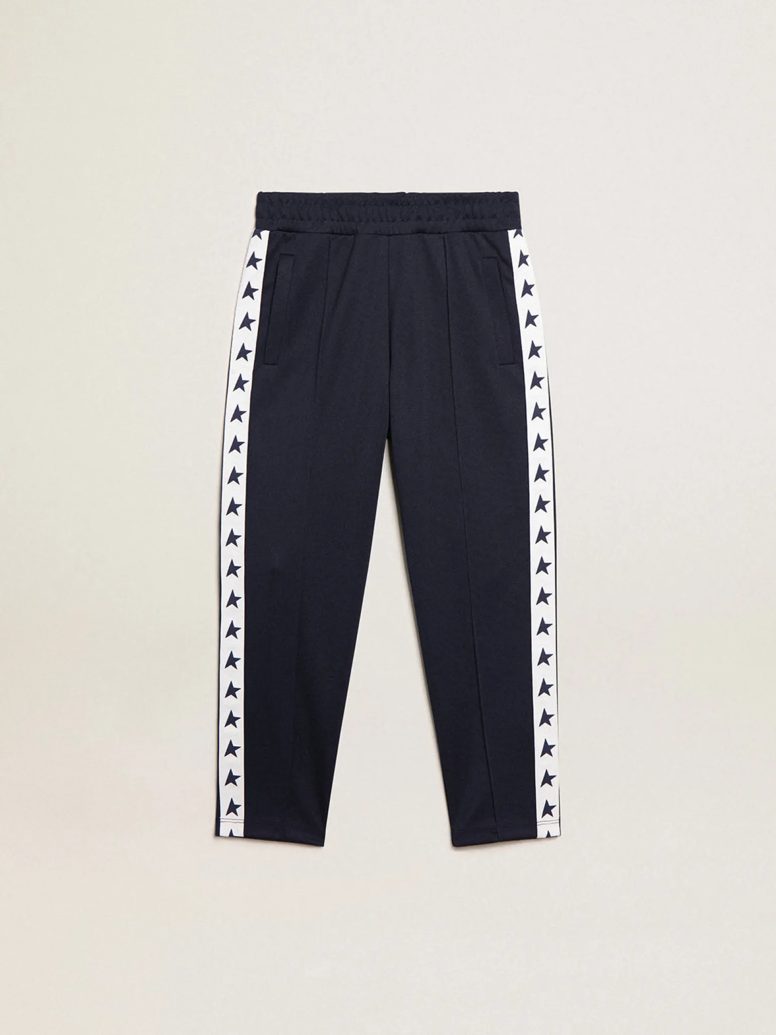 Cheap Calça de jogging azul-escura com fita branca e estrelas em contraste Bottoms (4-12 years)