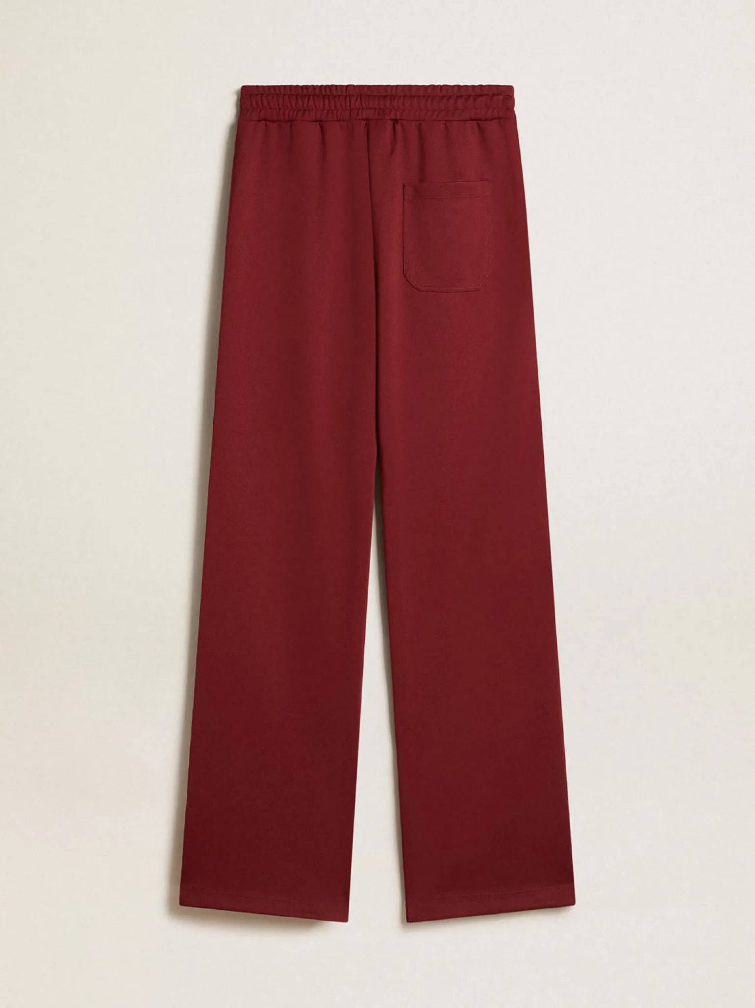 Fashion Calça de jogging feminina bordô com estrelas nas laterais MULHER Jeans e calças