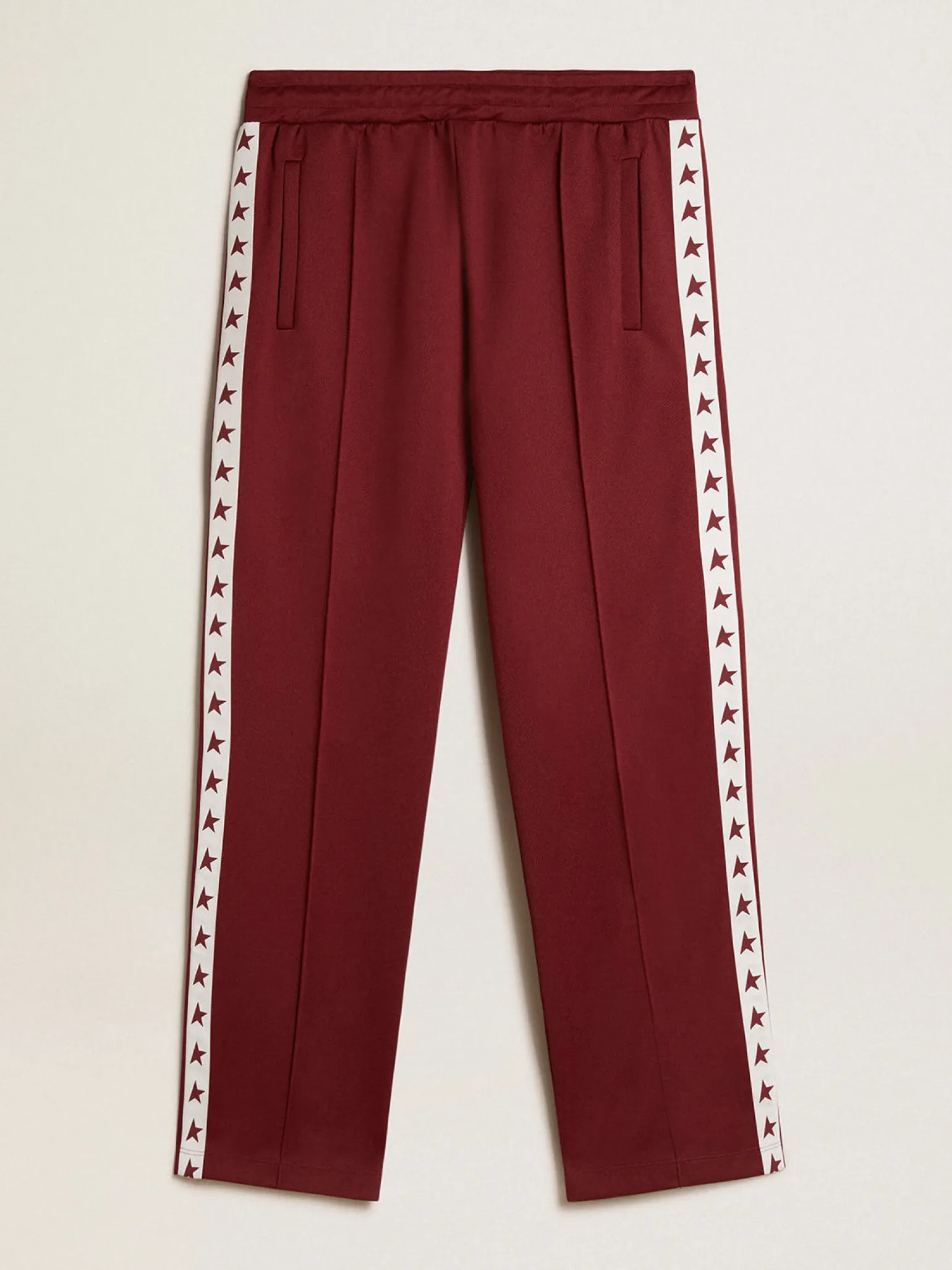 Cheap Calça de jogging masculina bordô com estrelas nas laterais Jeans e calças