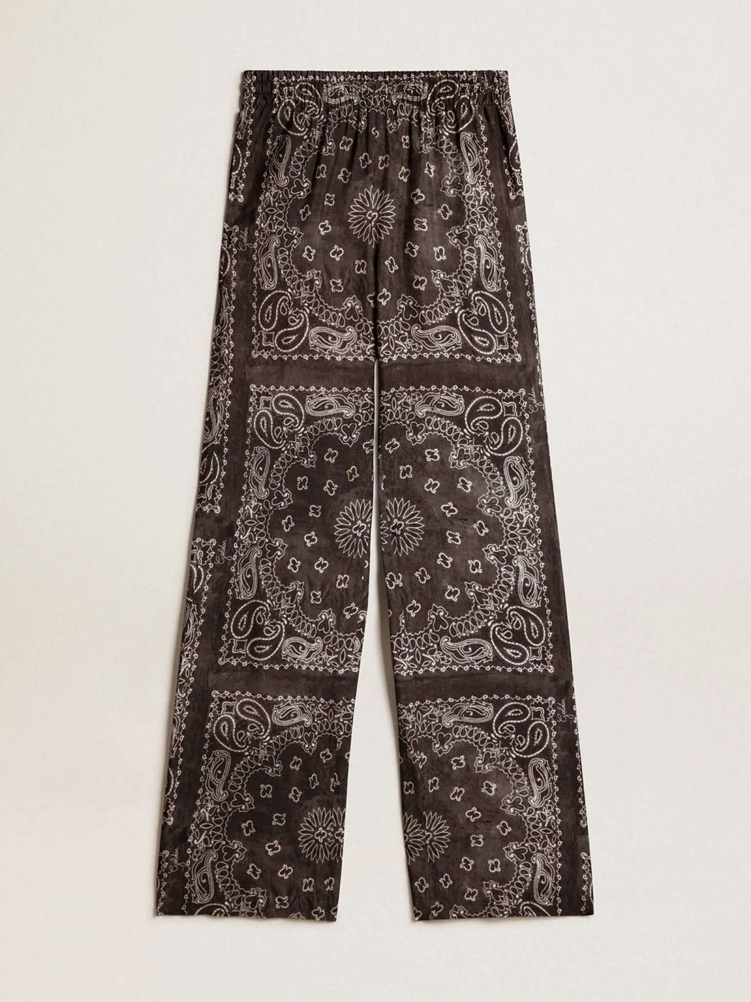 Shop Calça de jogging na cor antracite com estampa caxemira MULHER Jeans e calças