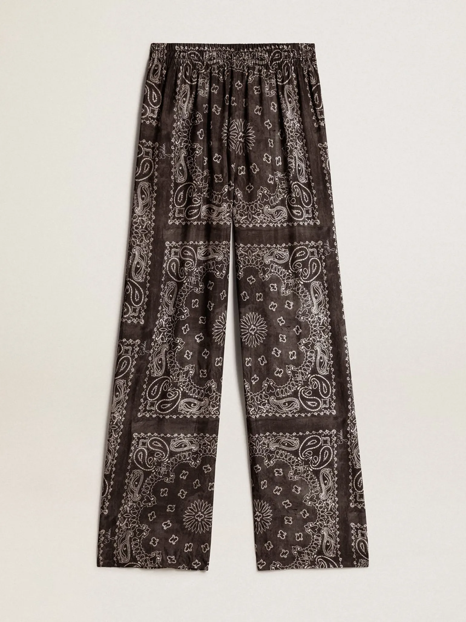 Shop Calça de jogging na cor antracite com estampa caxemira MULHER Jeans e calças