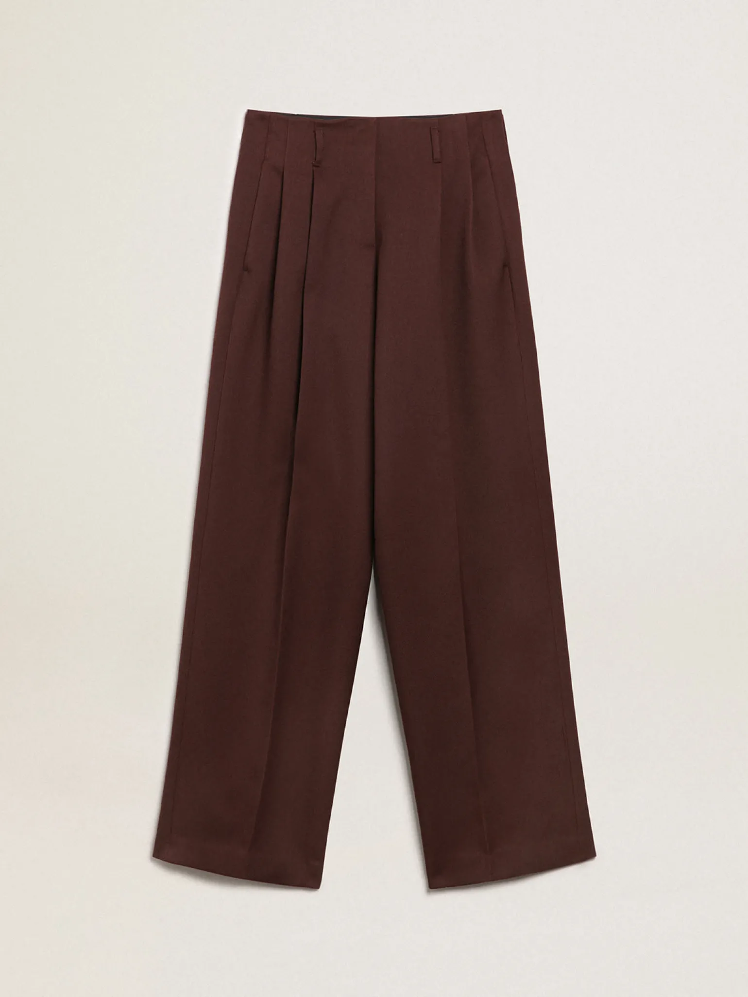 Fashion Calça feminina de gabardine de lã cor café MULHER Jeans e calças