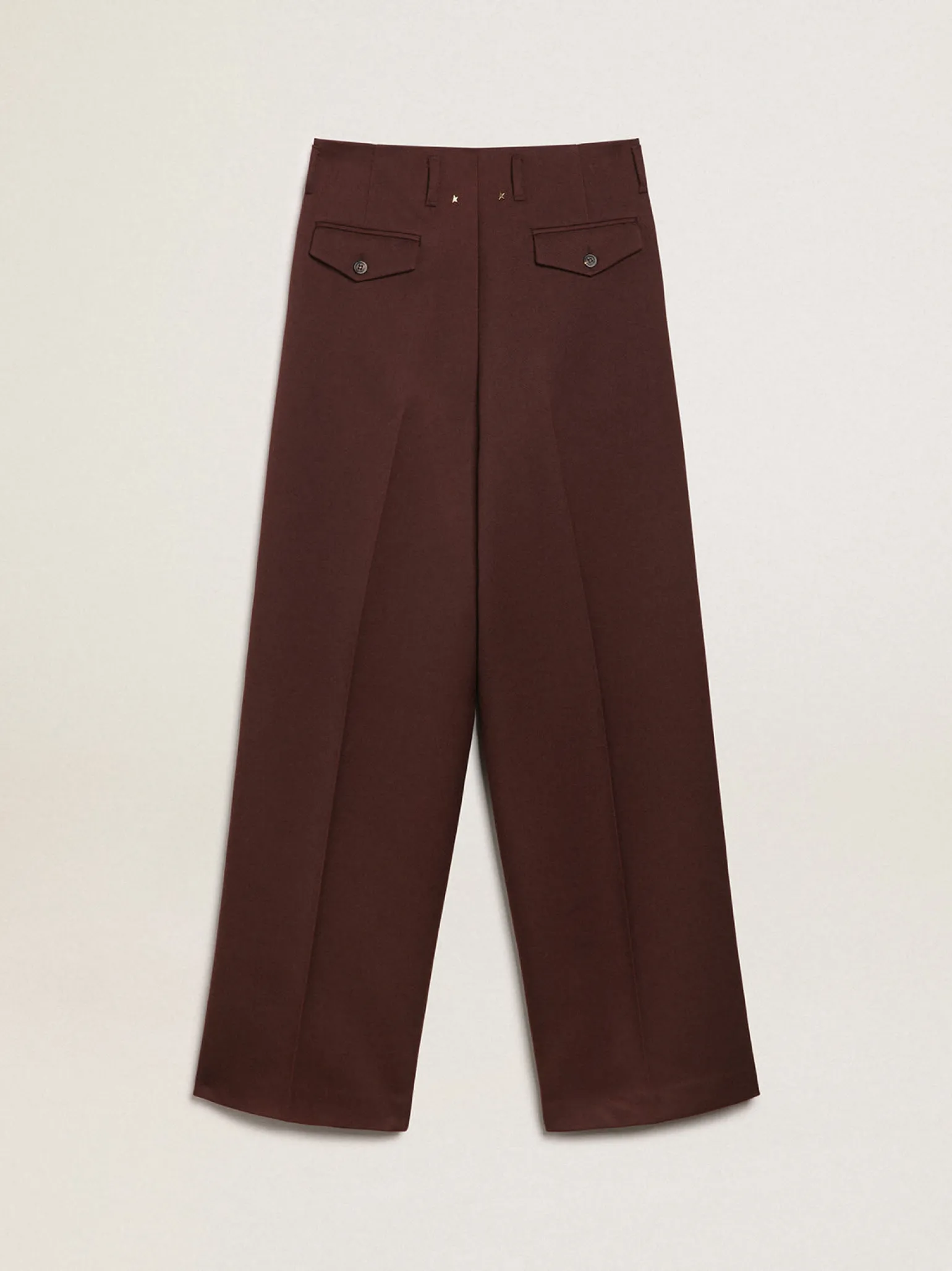 Fashion Calça feminina de gabardine de lã cor café MULHER Jeans e calças