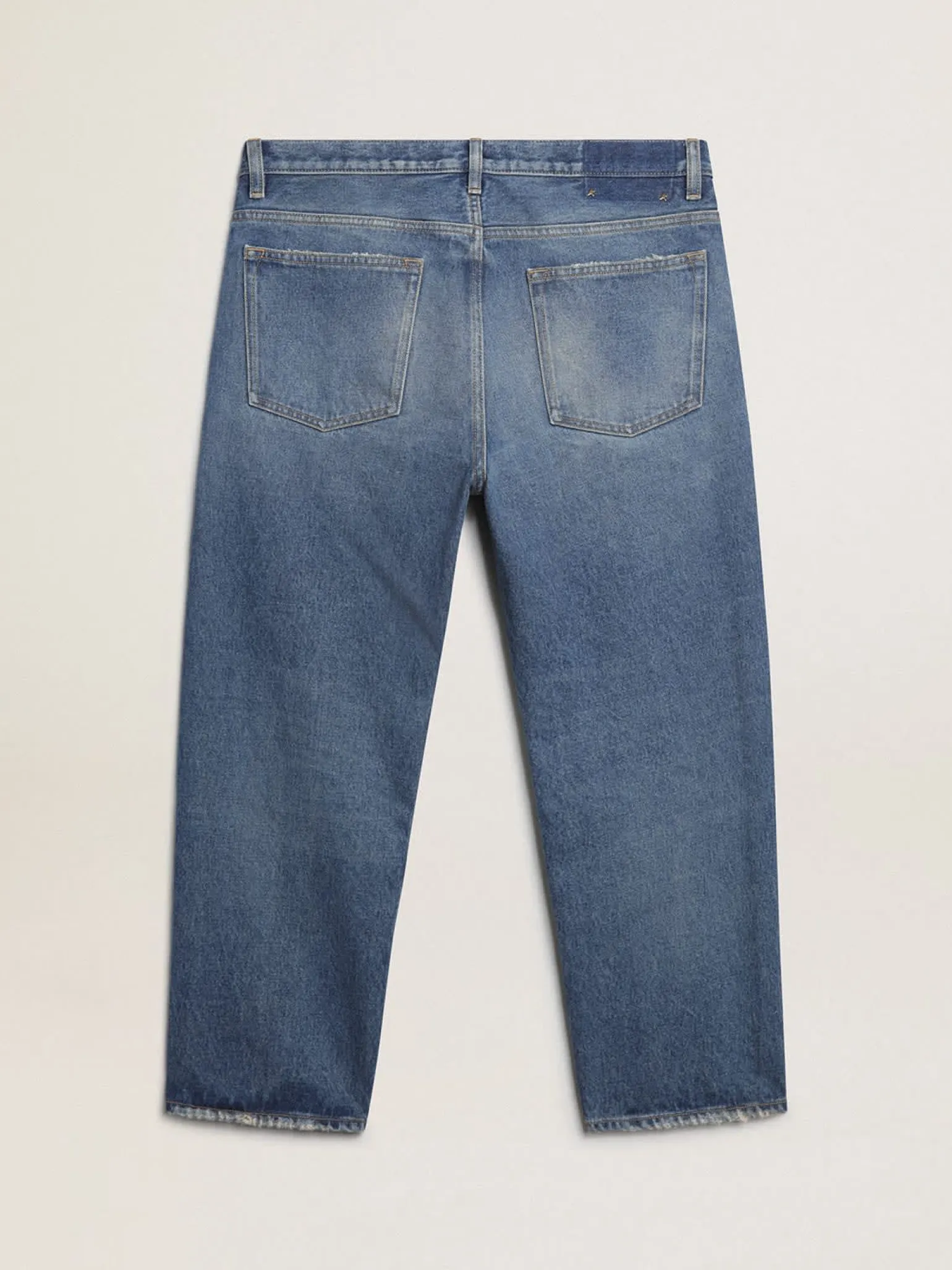 Fashion Calça jeans azul com efeito stonewashed Jeans e calças