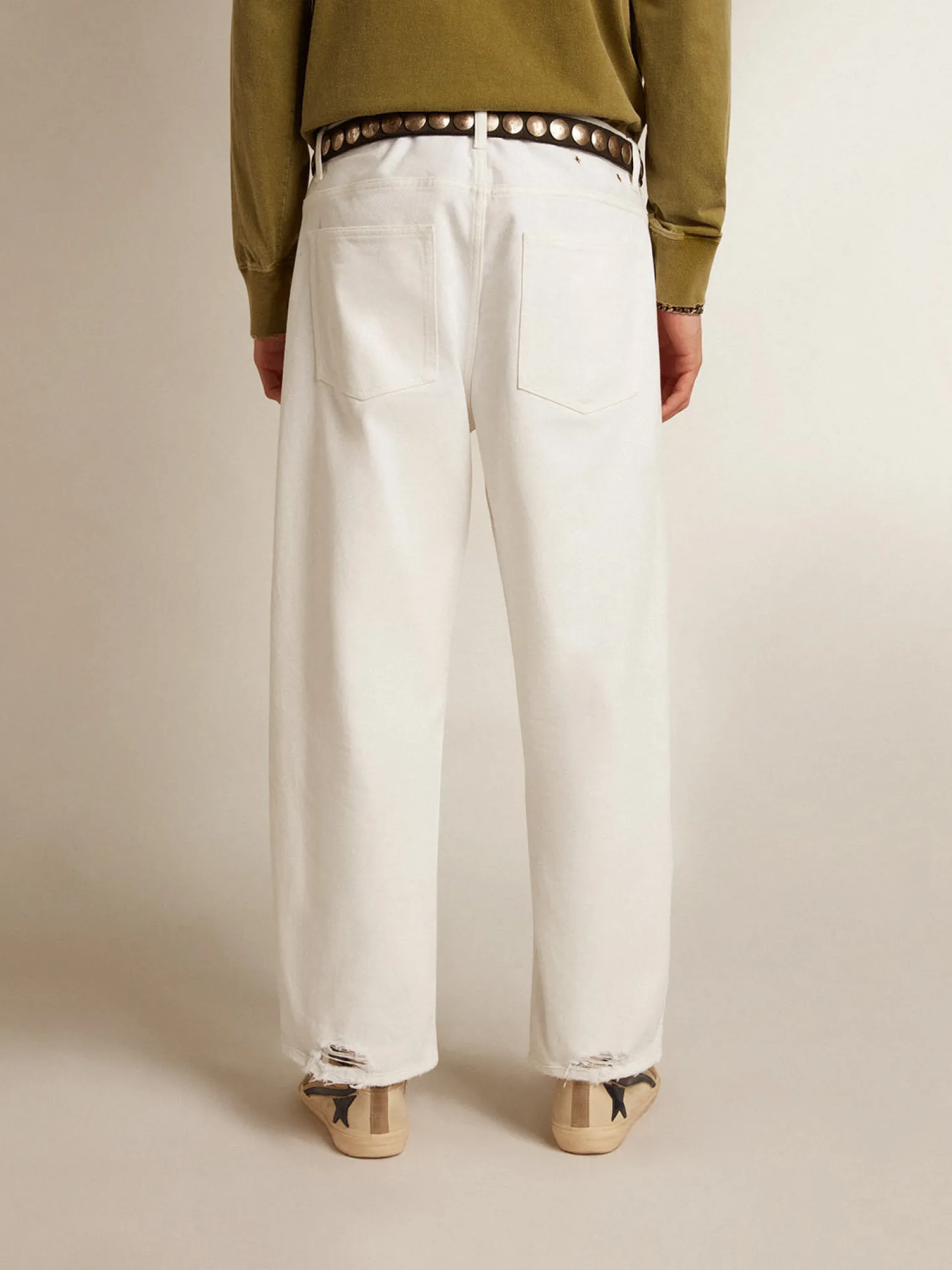 Flash Sale Calça jeans branca com efeito stonewashed Jeans e calças