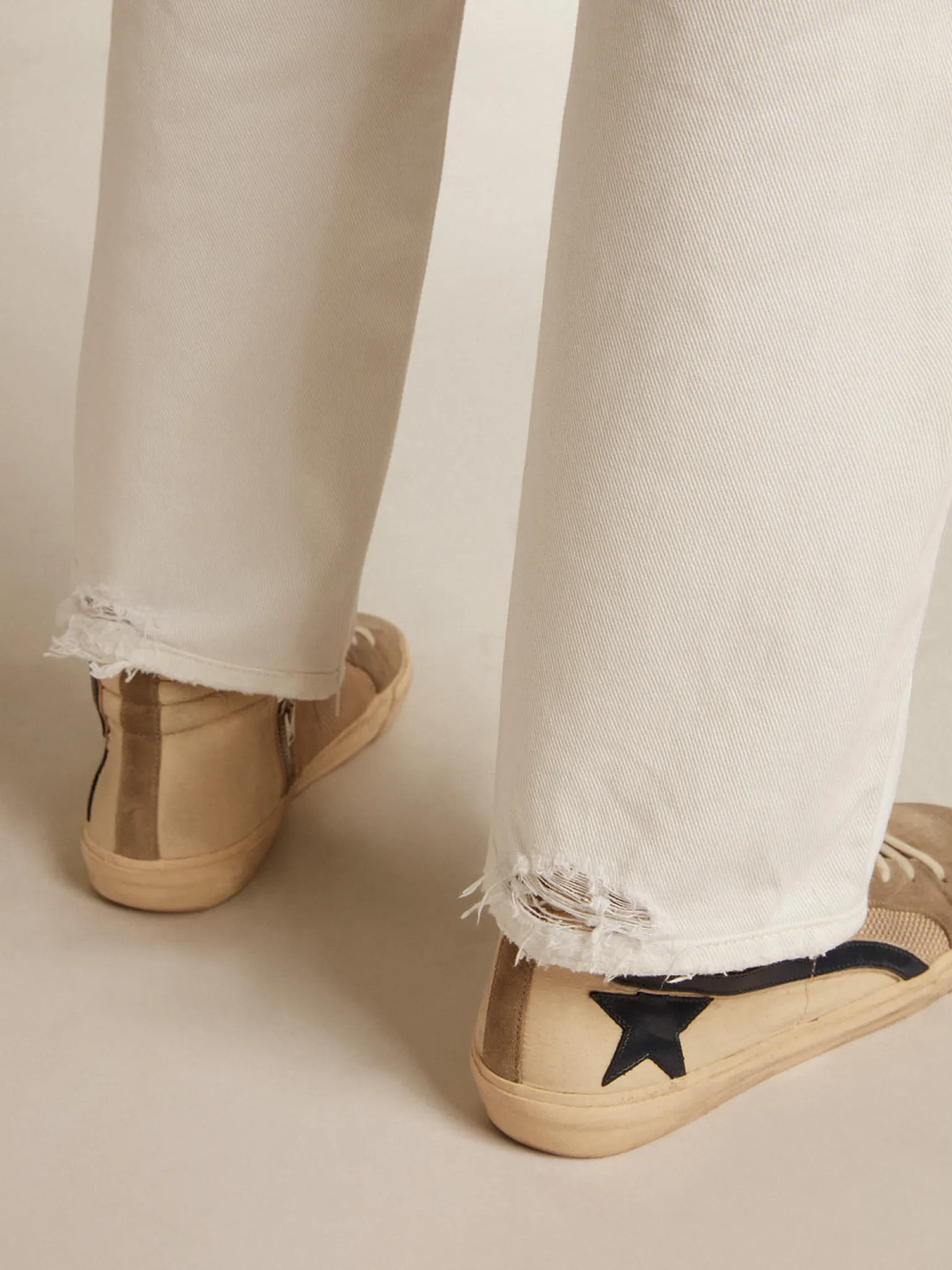 Flash Sale Calça jeans branca com efeito stonewashed Jeans e calças