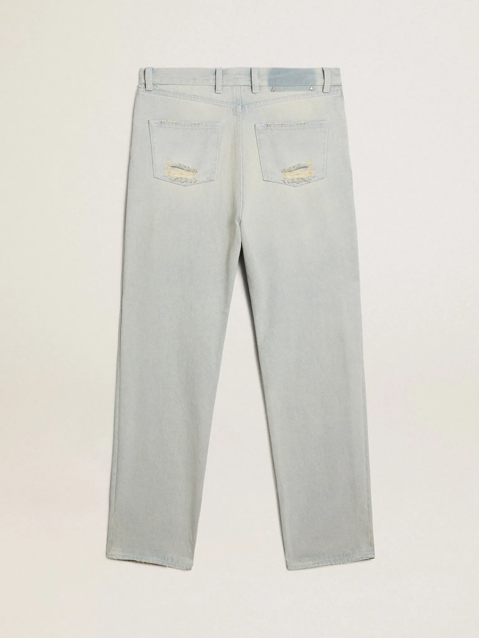 Store Calça jeans feminina desbotada com cristais cabochão MULHER Jeans e calças