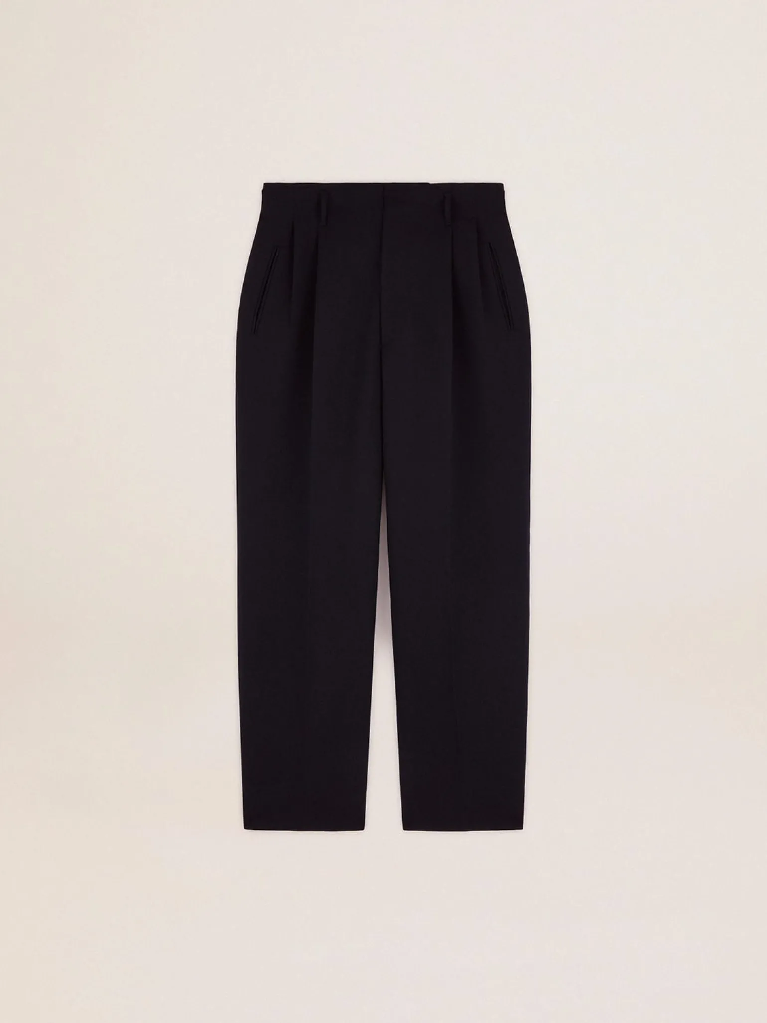 Store Calça masculina de perna larga de lã azul-escura Jeans e calças