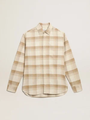 Clearance Camisa de modelagem slim cor de pimenta e areia escura Camisas