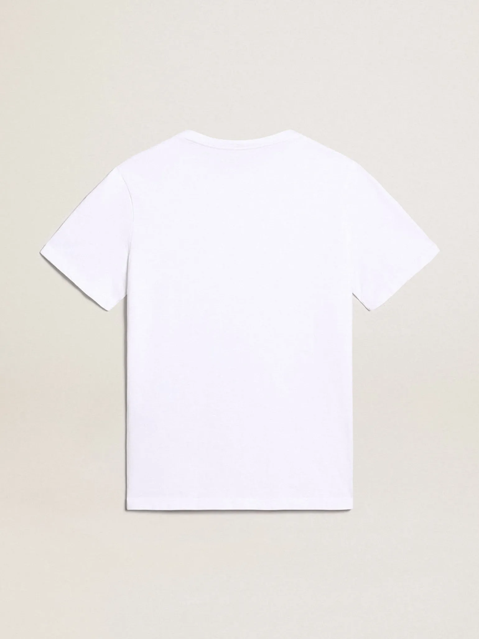 Flash Sale Camiseta branca com logo preto em contraste na frente Camisetas